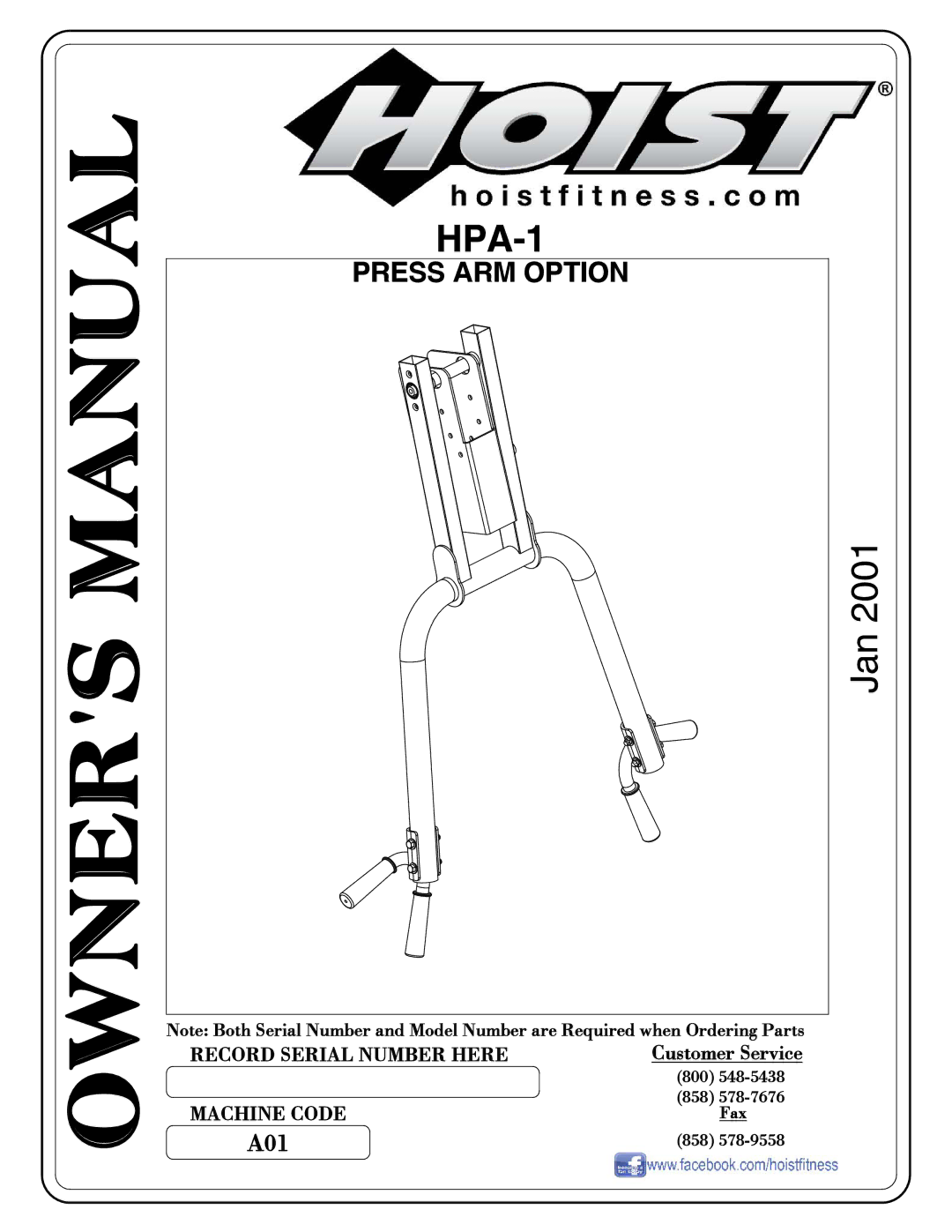 Hoist Fitness HPA-1 owner manual 