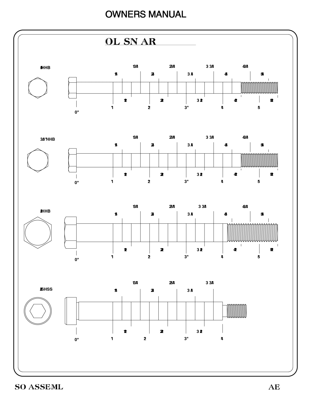 Hoist Fitness HS-OPT-03 owner manual Bolt Sizing Chart 