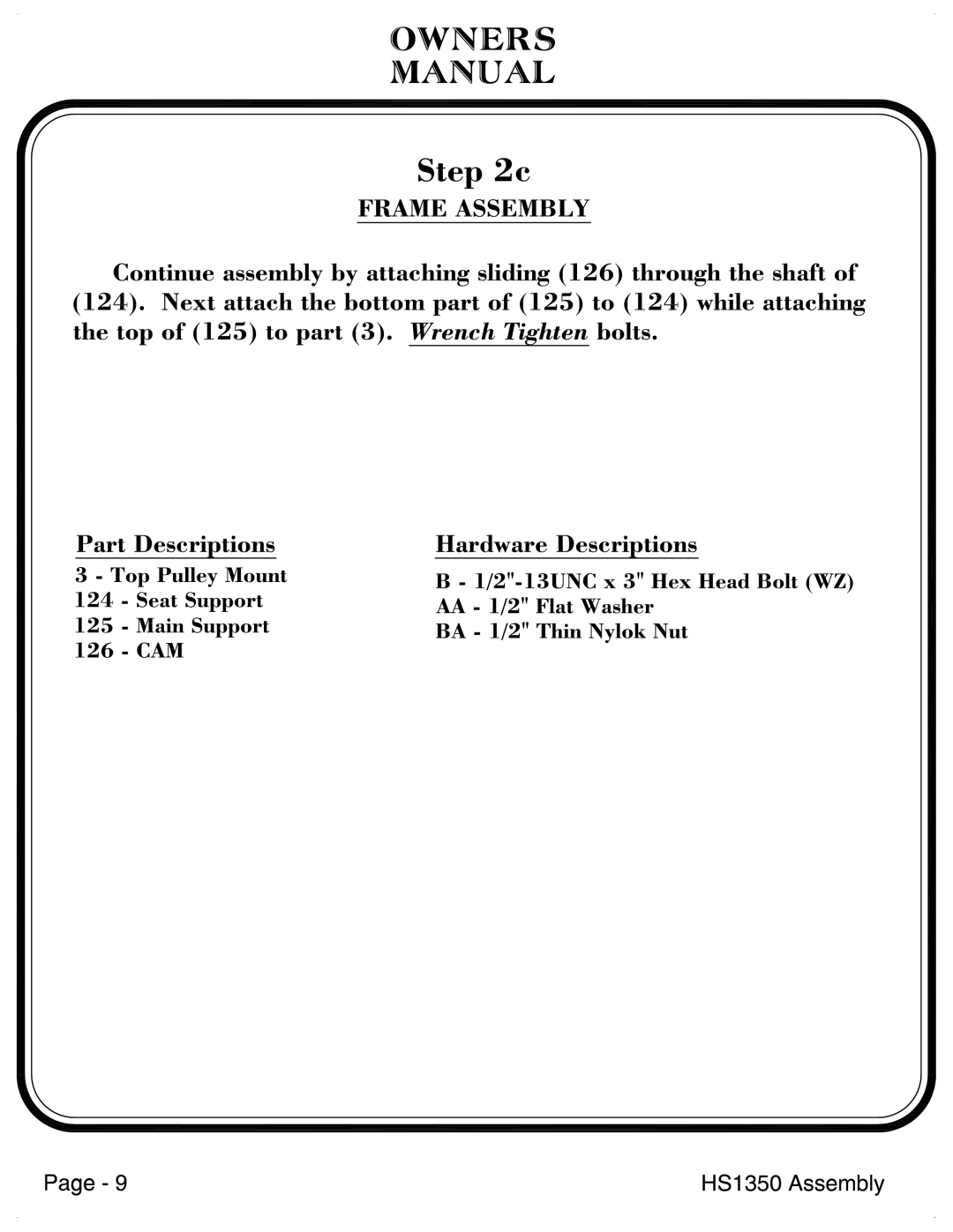 Hoist Fitness HS1350 manual 