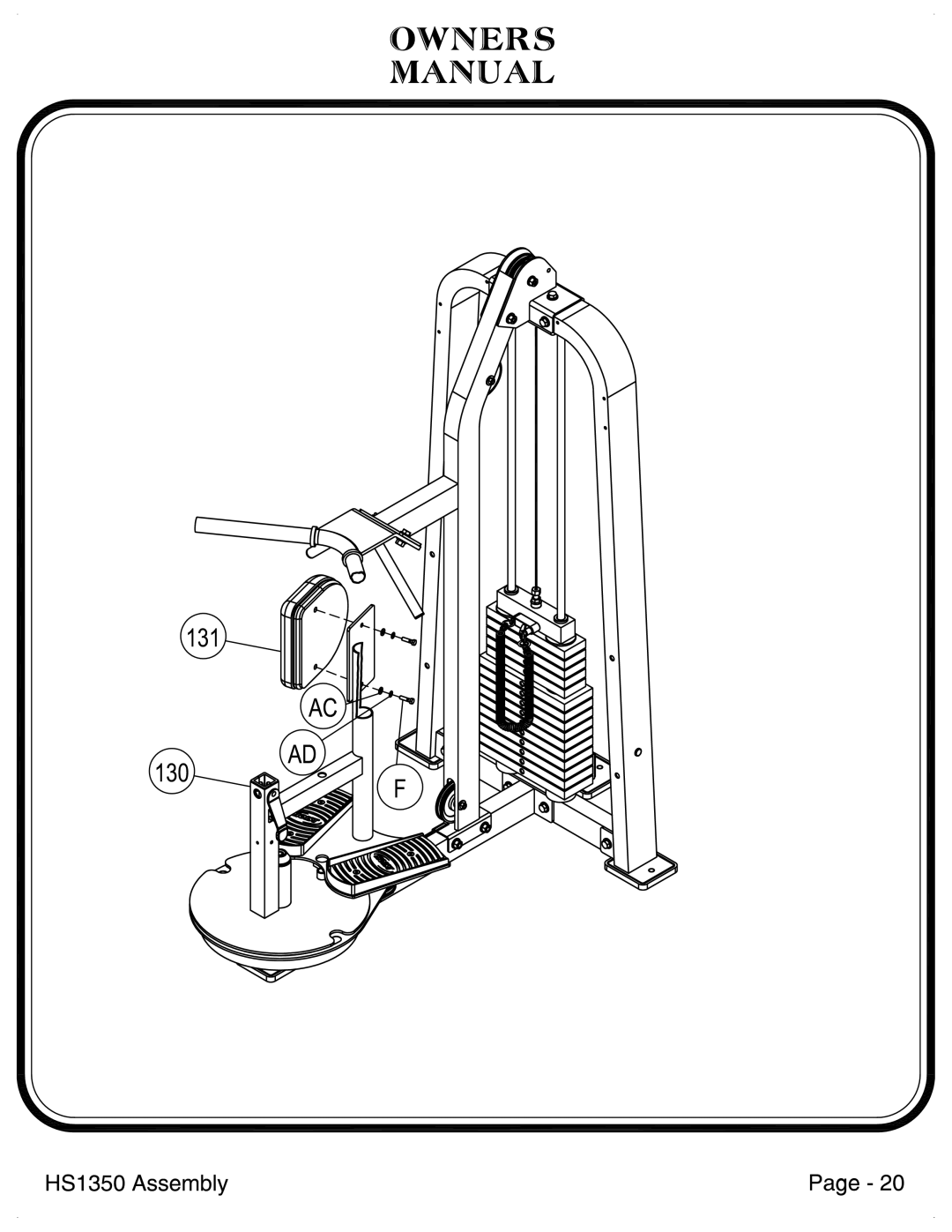 Hoist Fitness HS1350 manual 