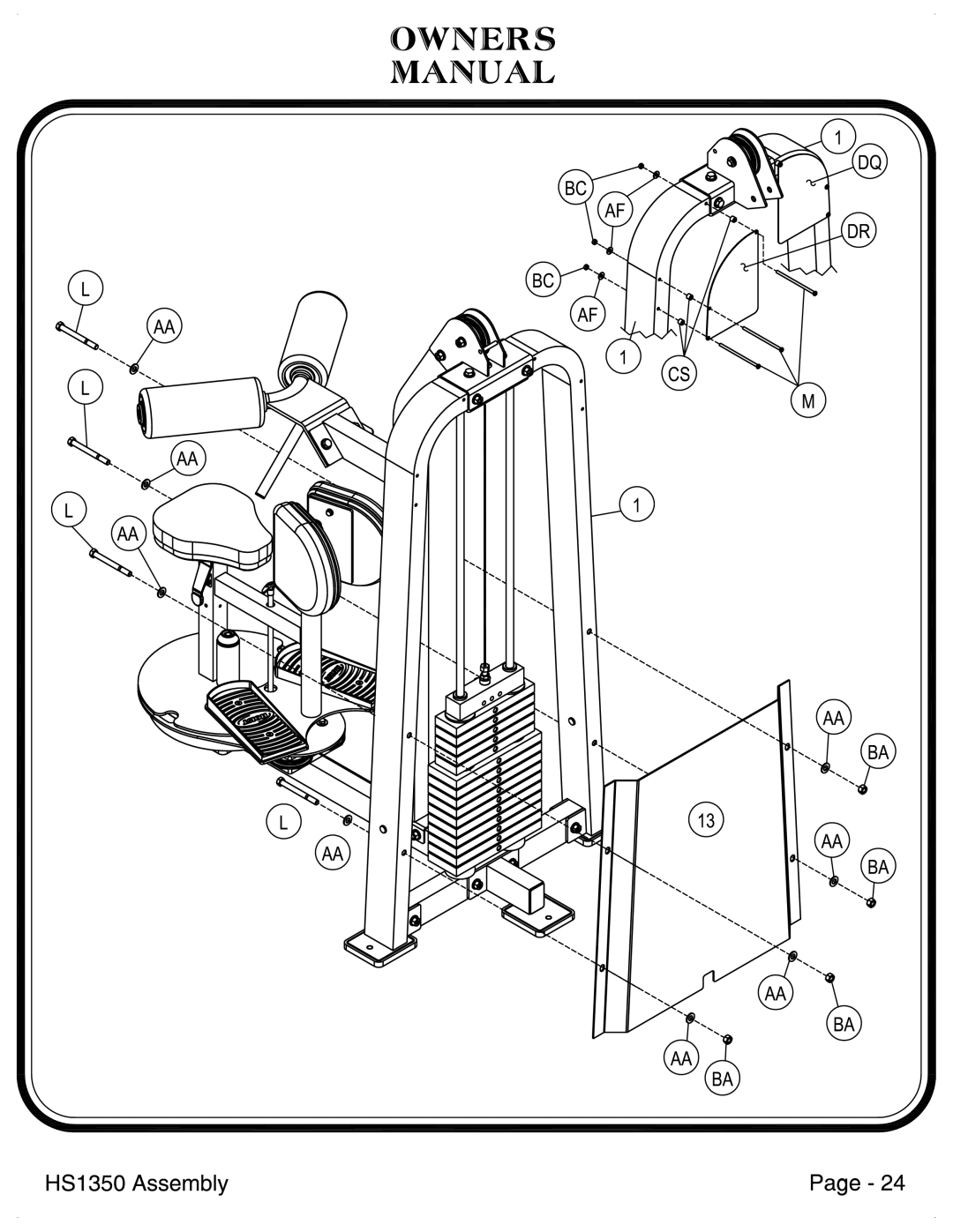 Hoist Fitness HS1350 manual 