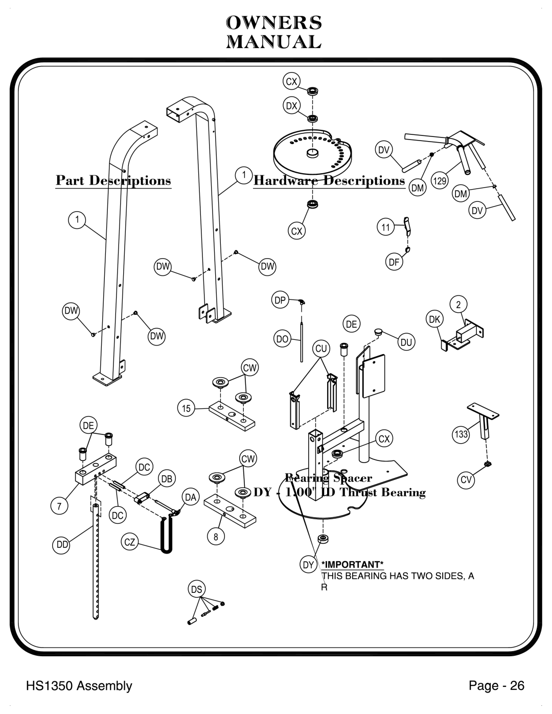 Hoist Fitness HS1350 manual 