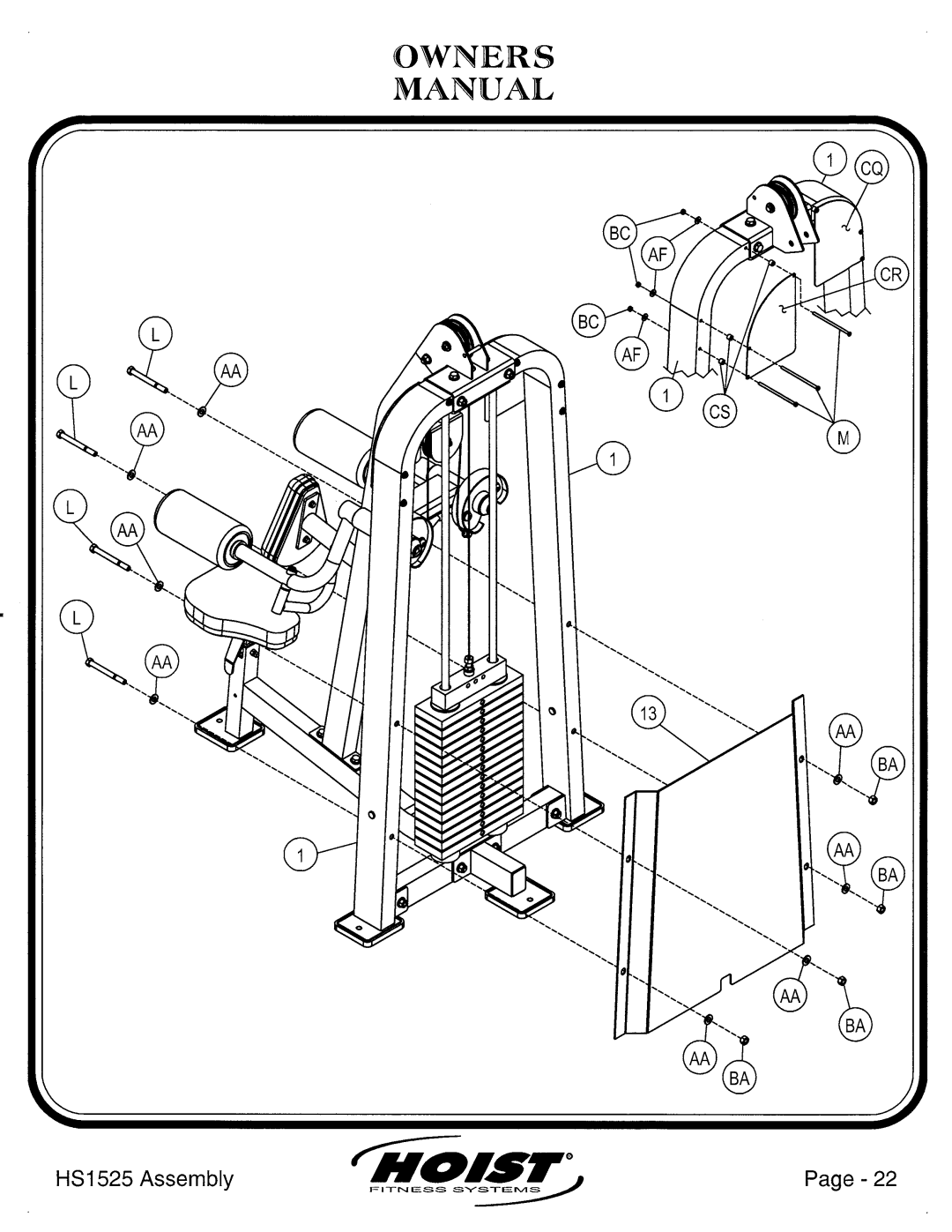 Hoist Fitness HS1525 manual 