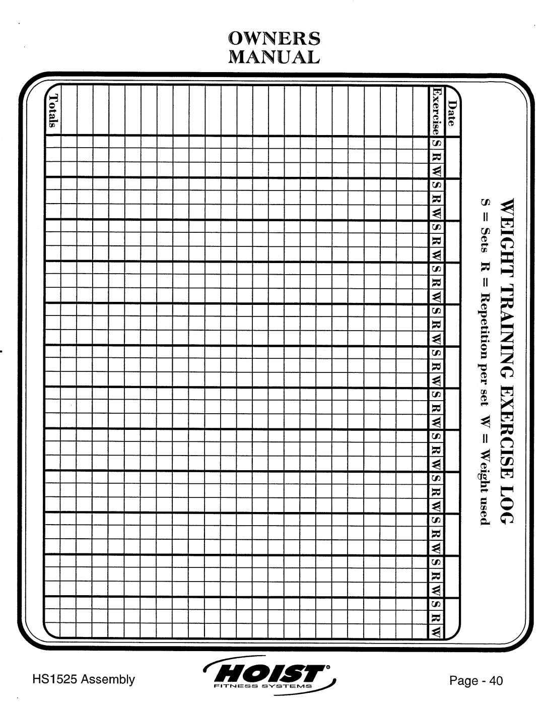 Hoist Fitness HS1525 manual 