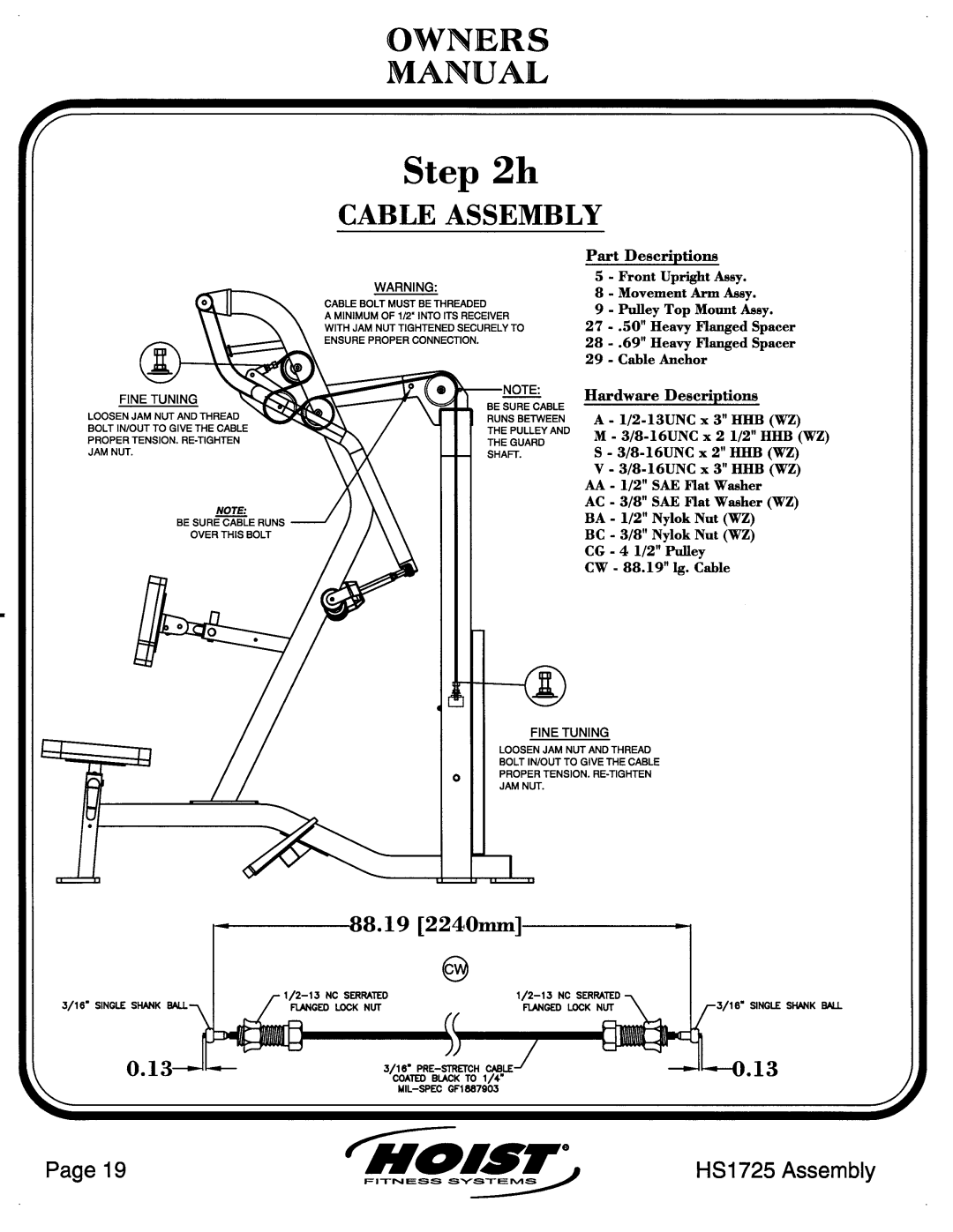 Hoist Fitness HS1725 manual 