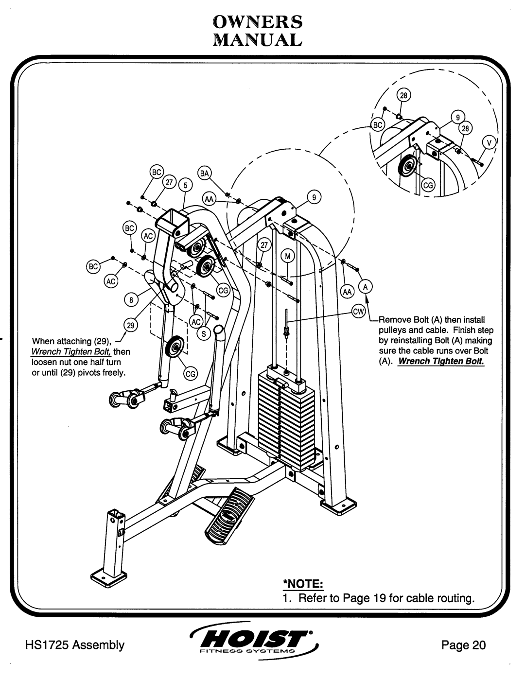 Hoist Fitness HS1725 manual 