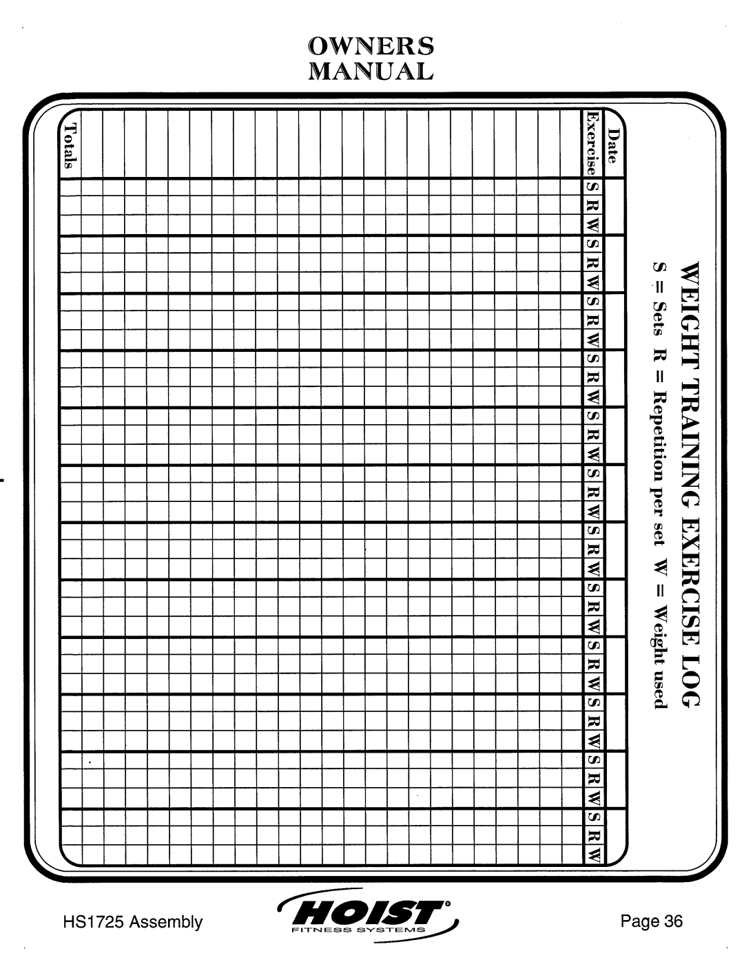 Hoist Fitness HS1725 manual 