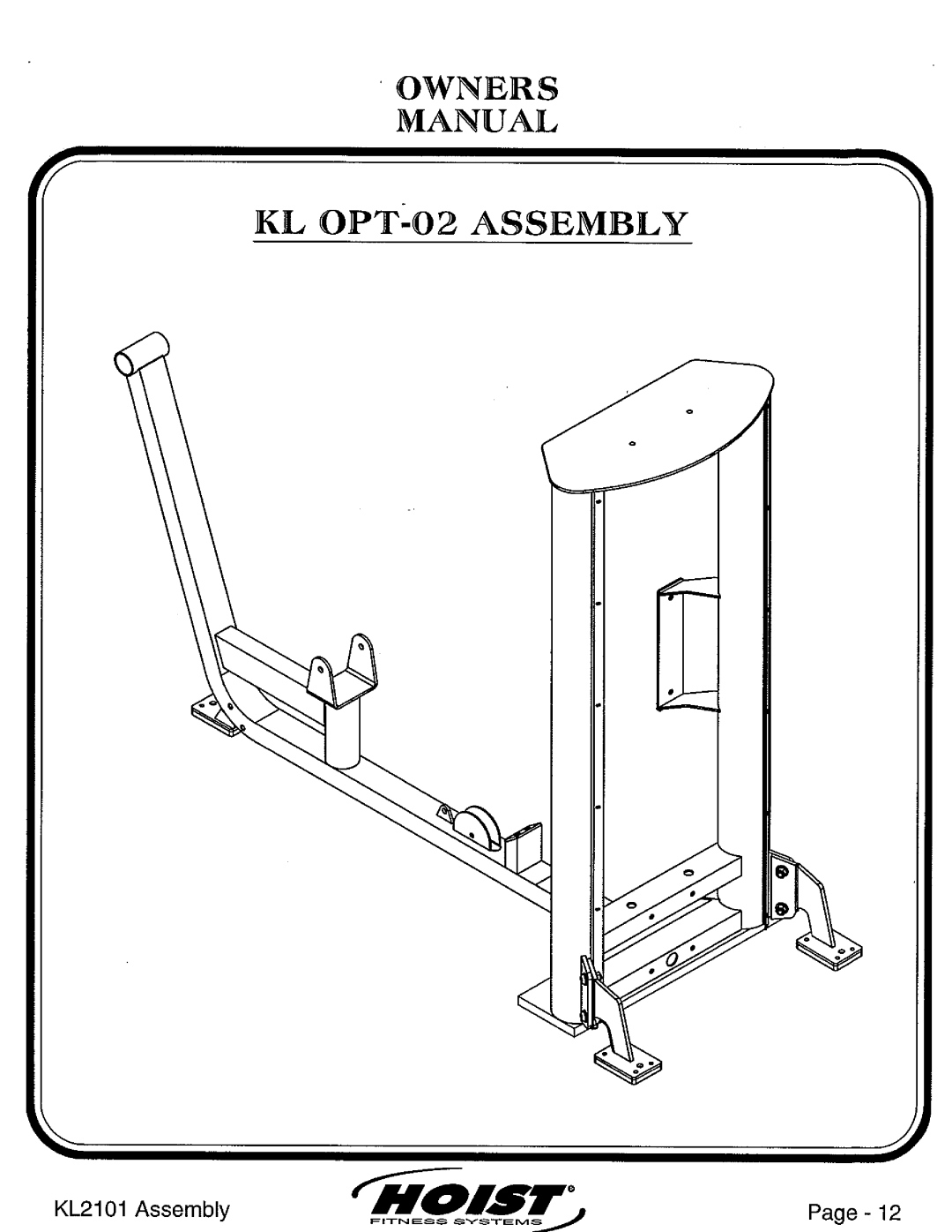 Hoist Fitness KL2101 manual 