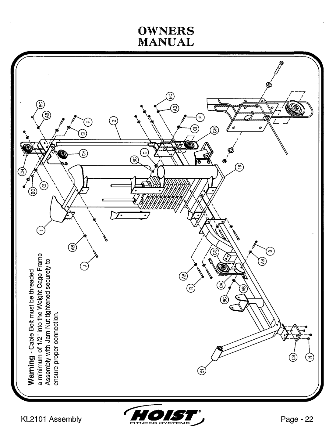 Hoist Fitness KL2101 manual 