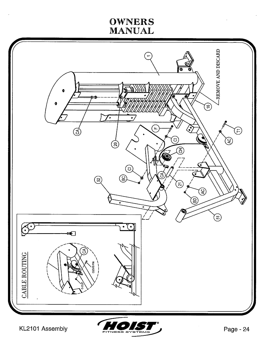 Hoist Fitness KL2101 manual 