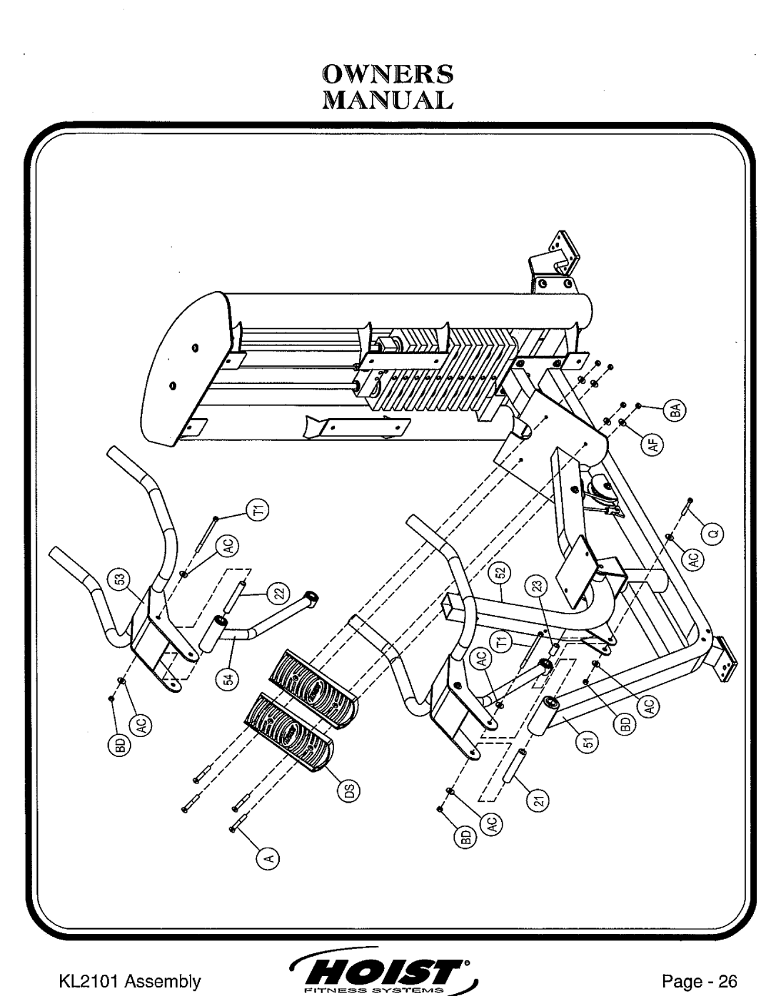 Hoist Fitness KL2101 manual 