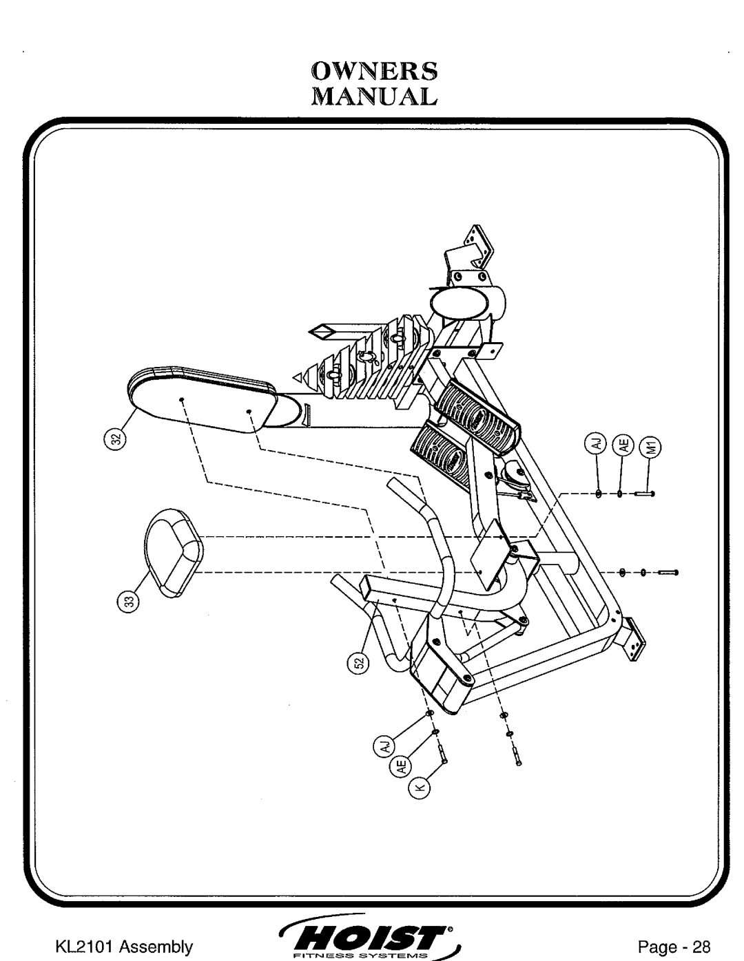 Hoist Fitness KL2101 manual 