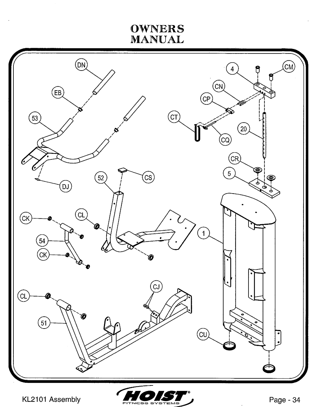 Hoist Fitness KL2101 manual 