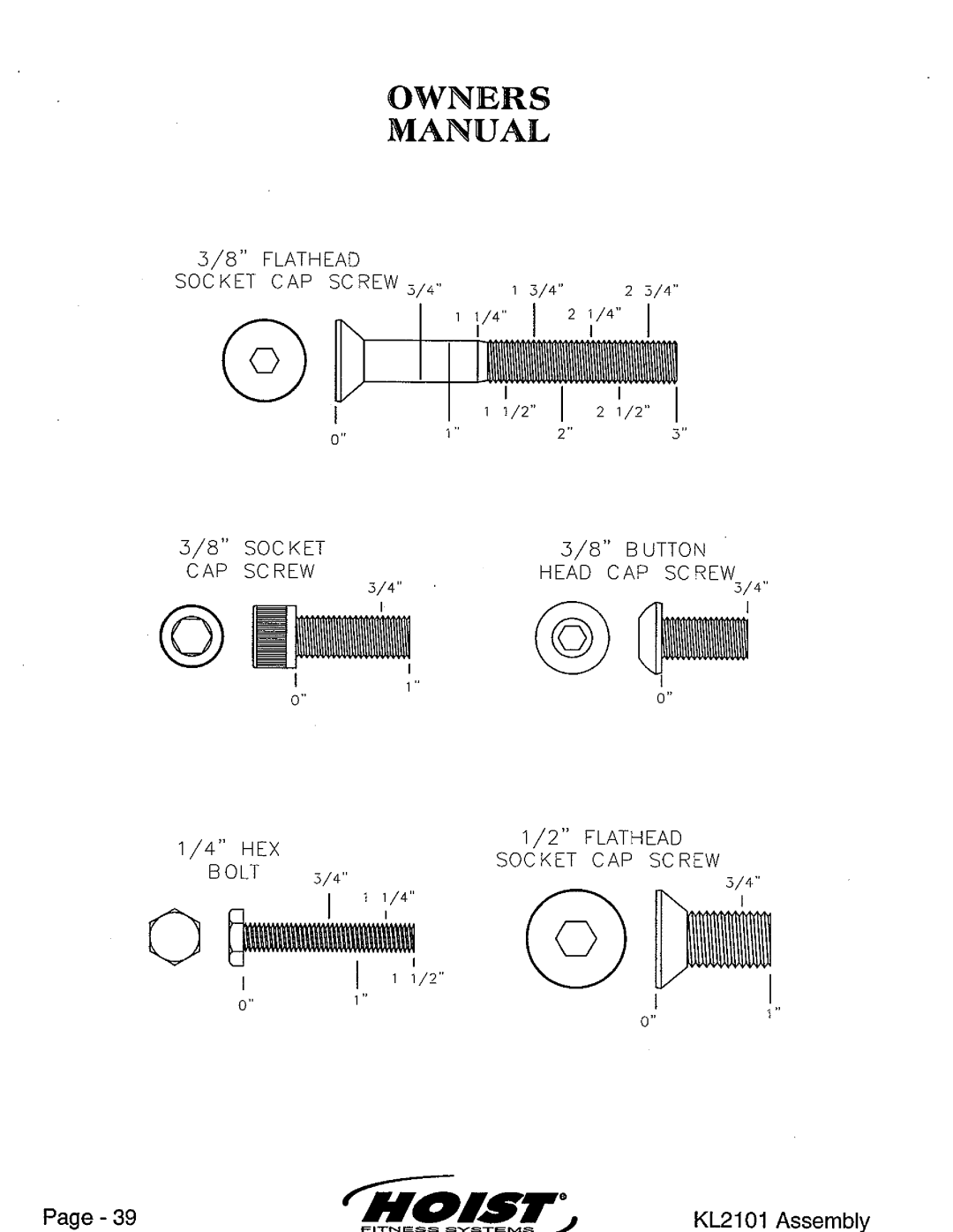 Hoist Fitness KL2101 manual 