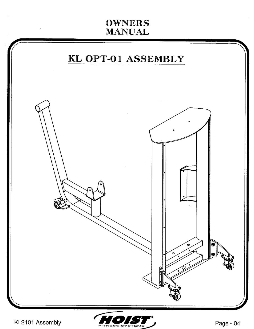 Hoist Fitness KL2101 manual 