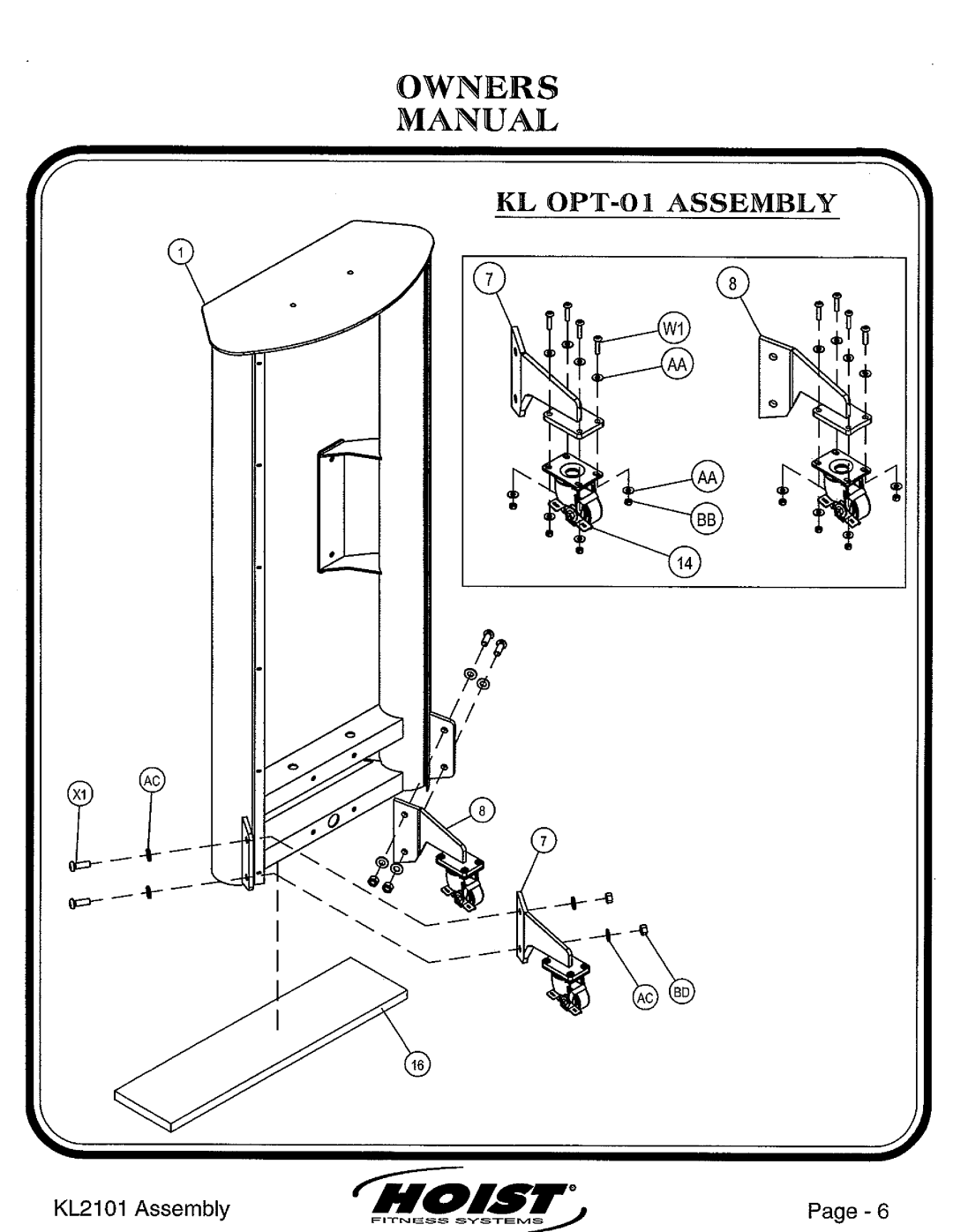 Hoist Fitness KL2101 manual 