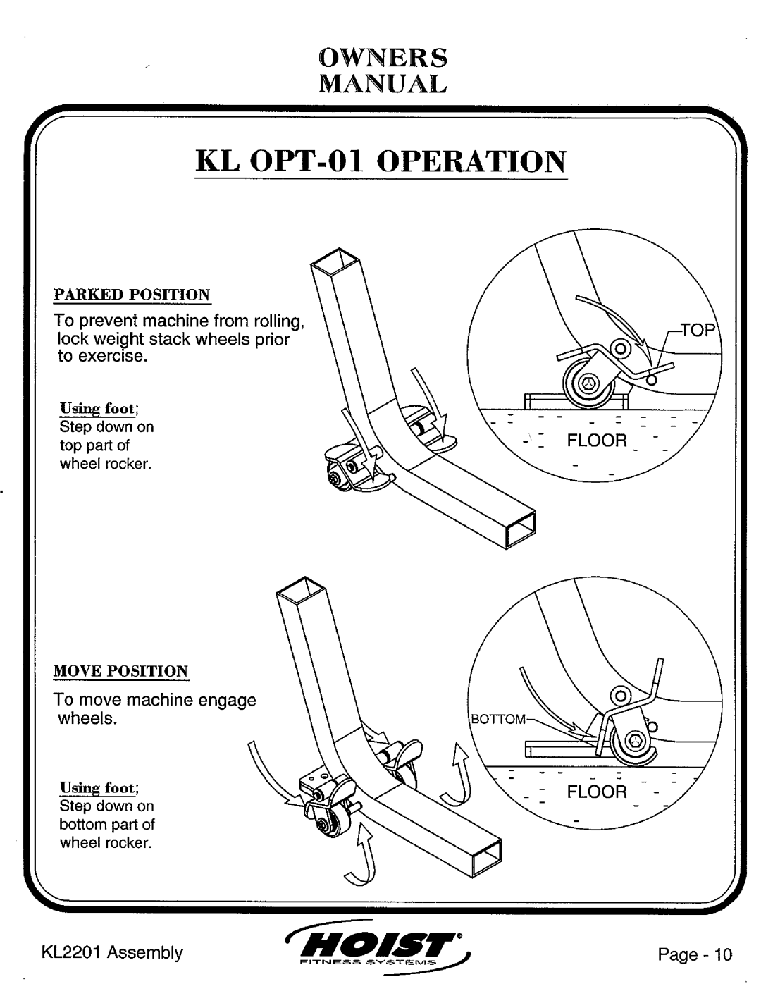 Hoist Fitness KL2201 manual 