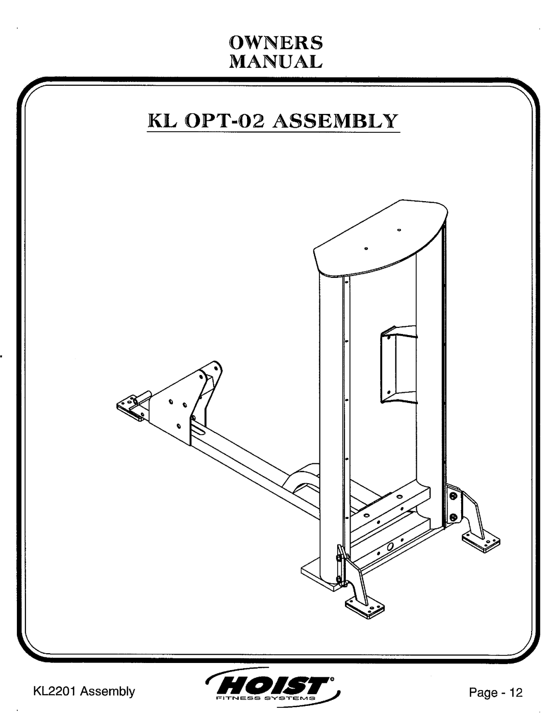 Hoist Fitness KL2201 manual 