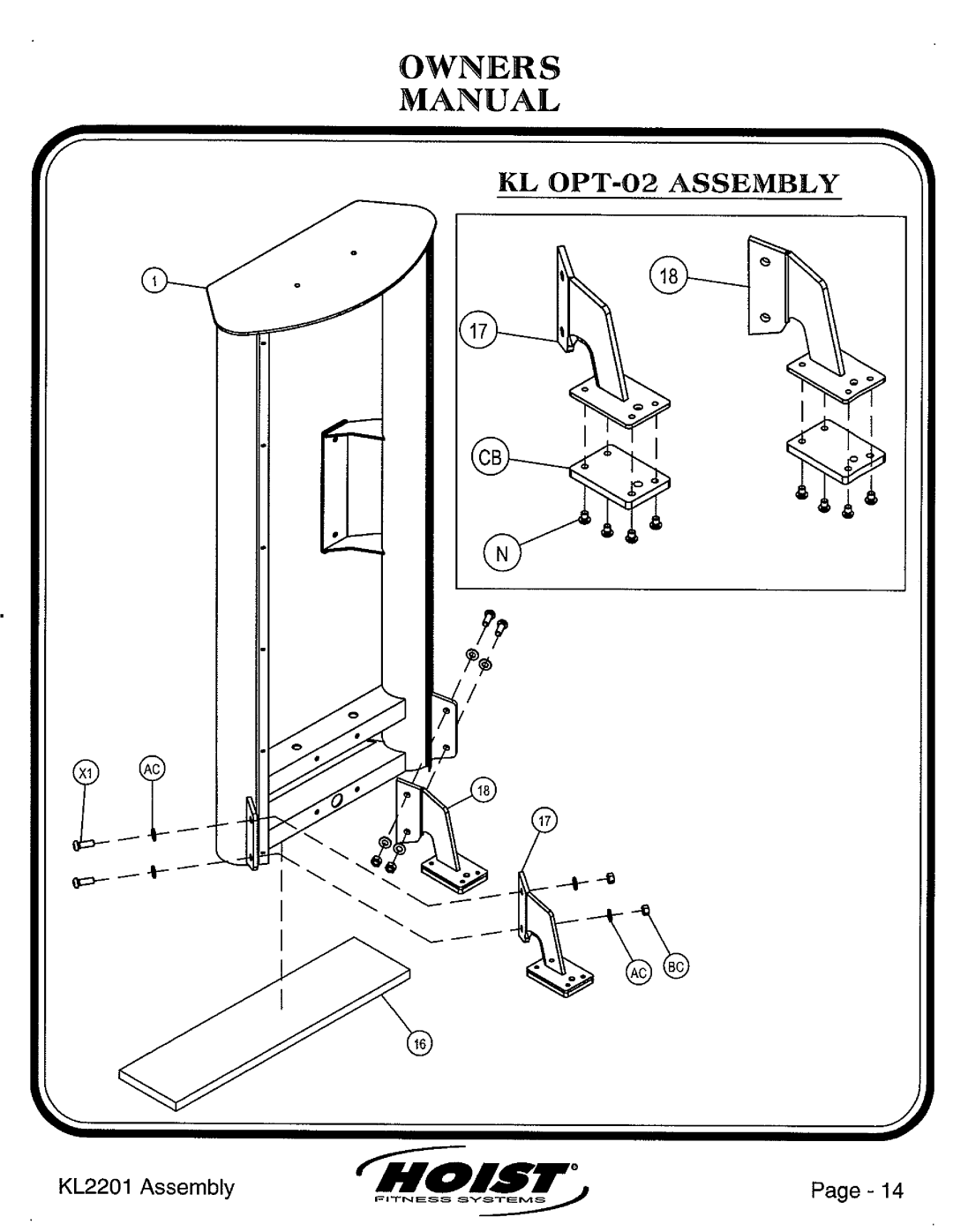 Hoist Fitness KL2201 manual 