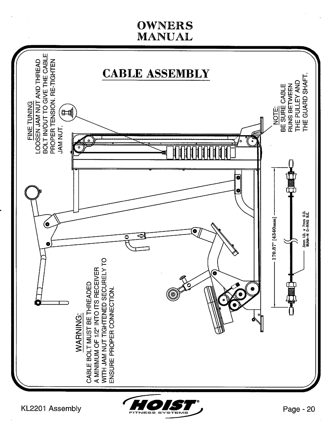 Hoist Fitness KL2201 manual 