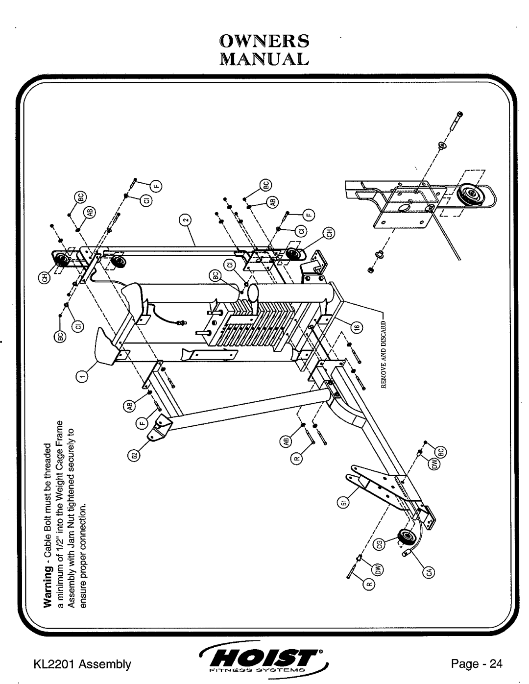 Hoist Fitness KL2201 manual 