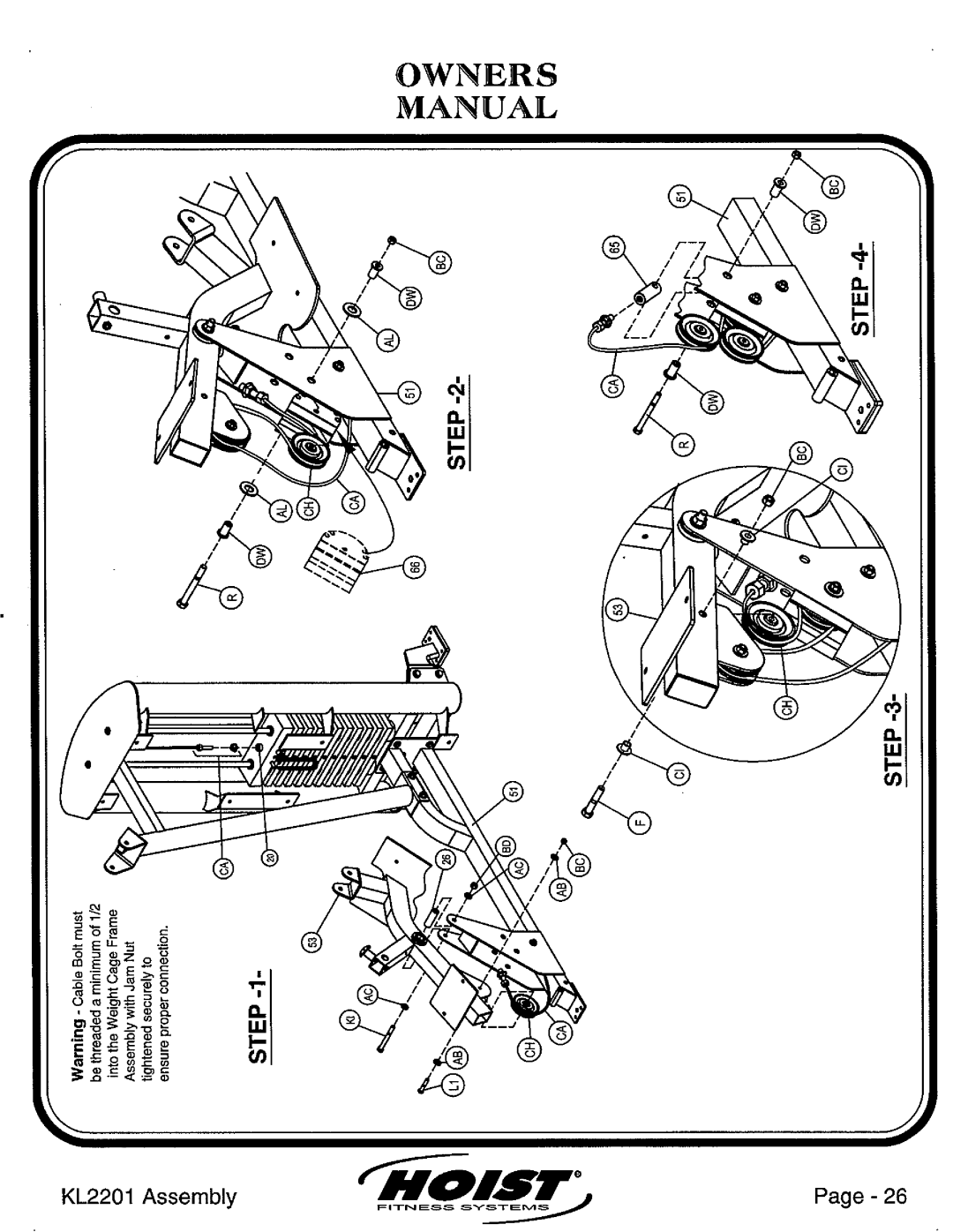 Hoist Fitness KL2201 manual 