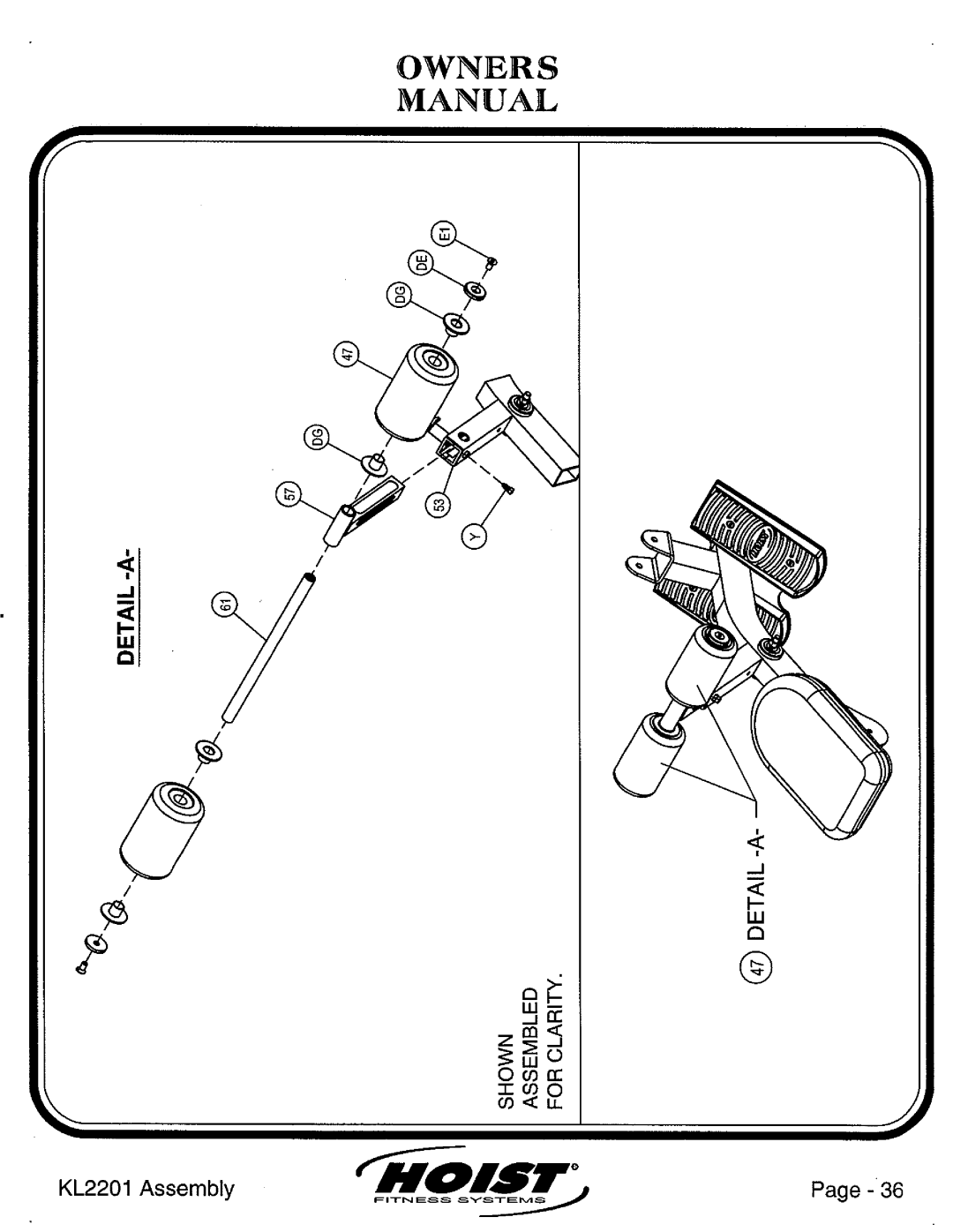 Hoist Fitness KL2201 manual 