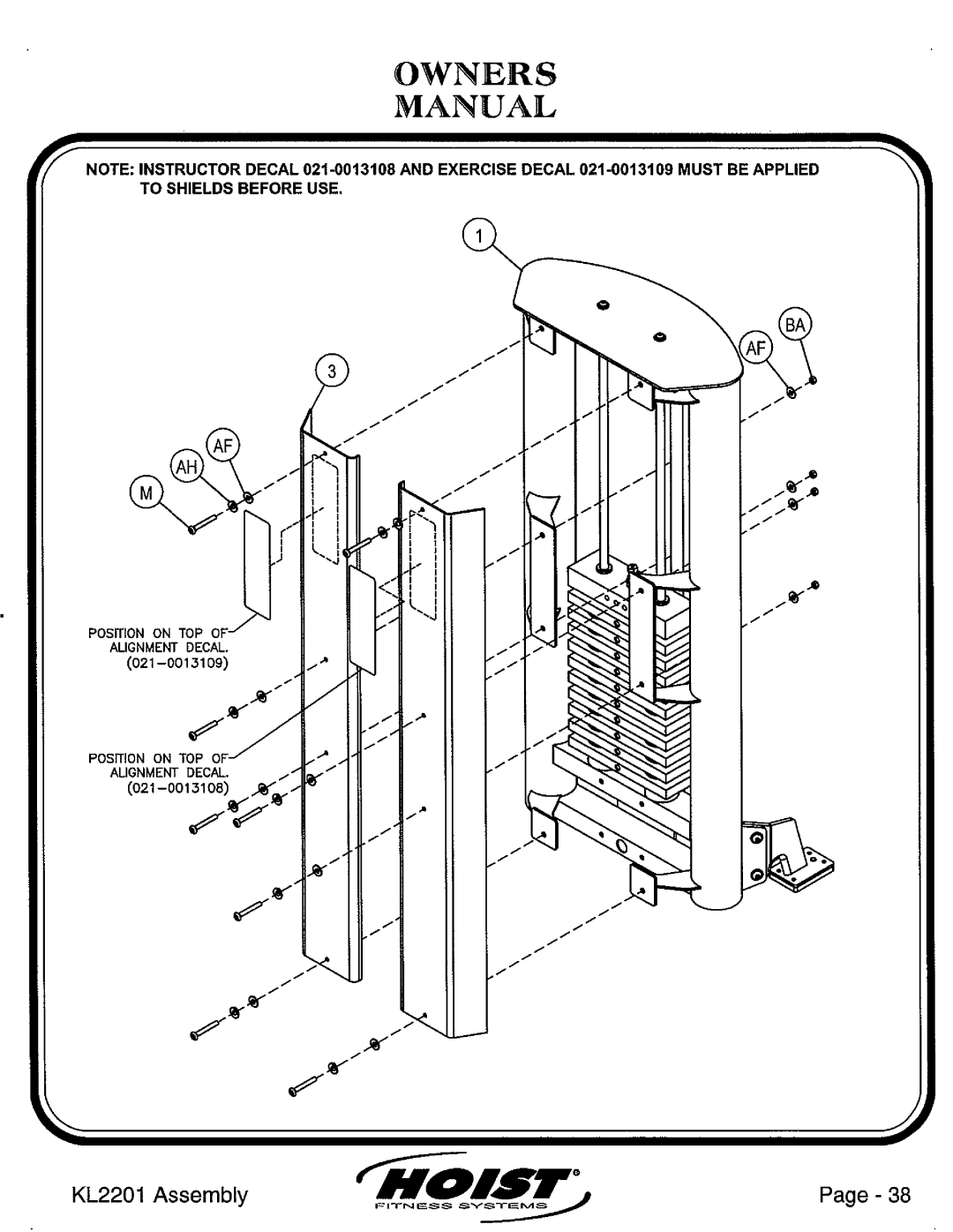 Hoist Fitness KL2201 manual 