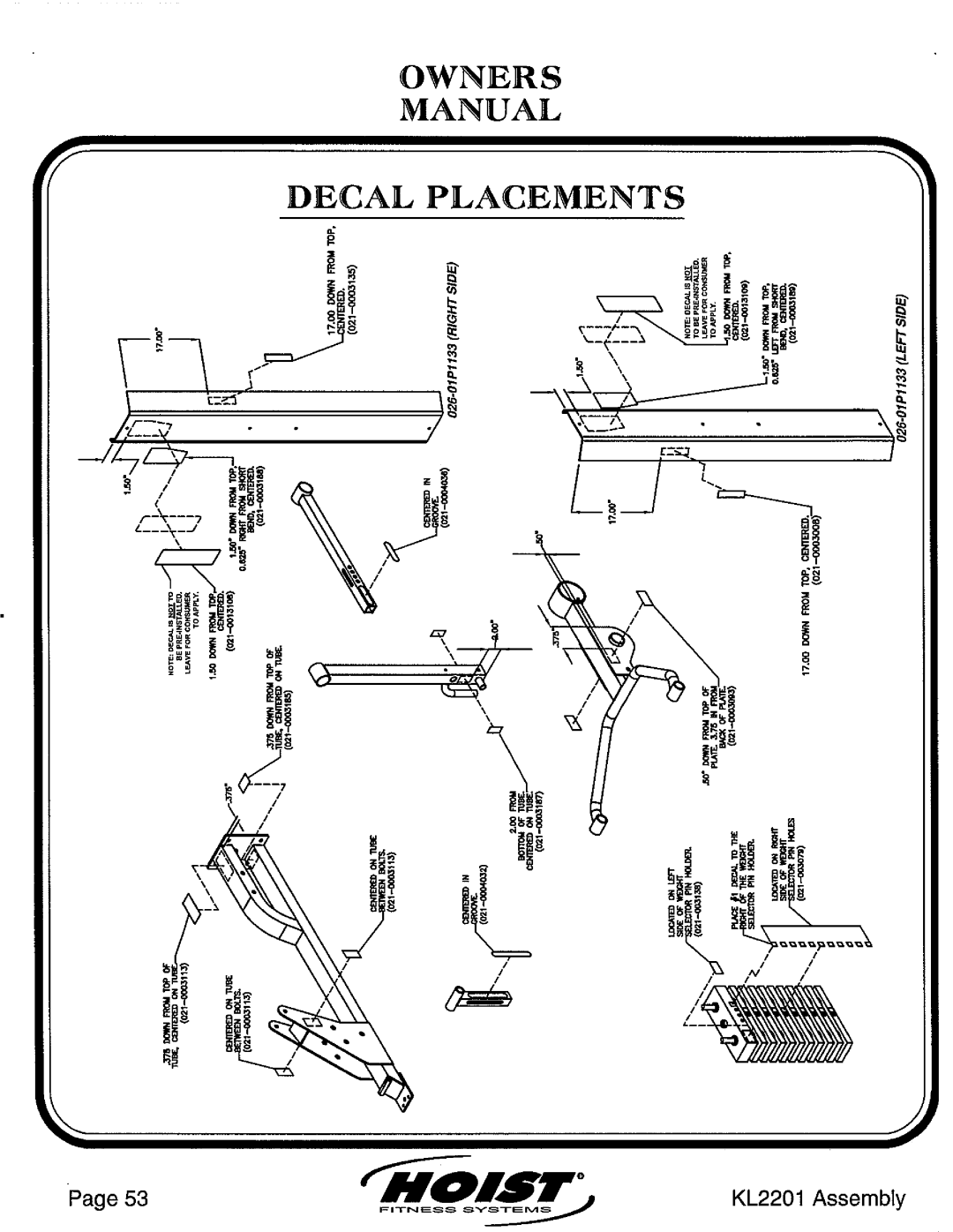 Hoist Fitness KL2201 manual 