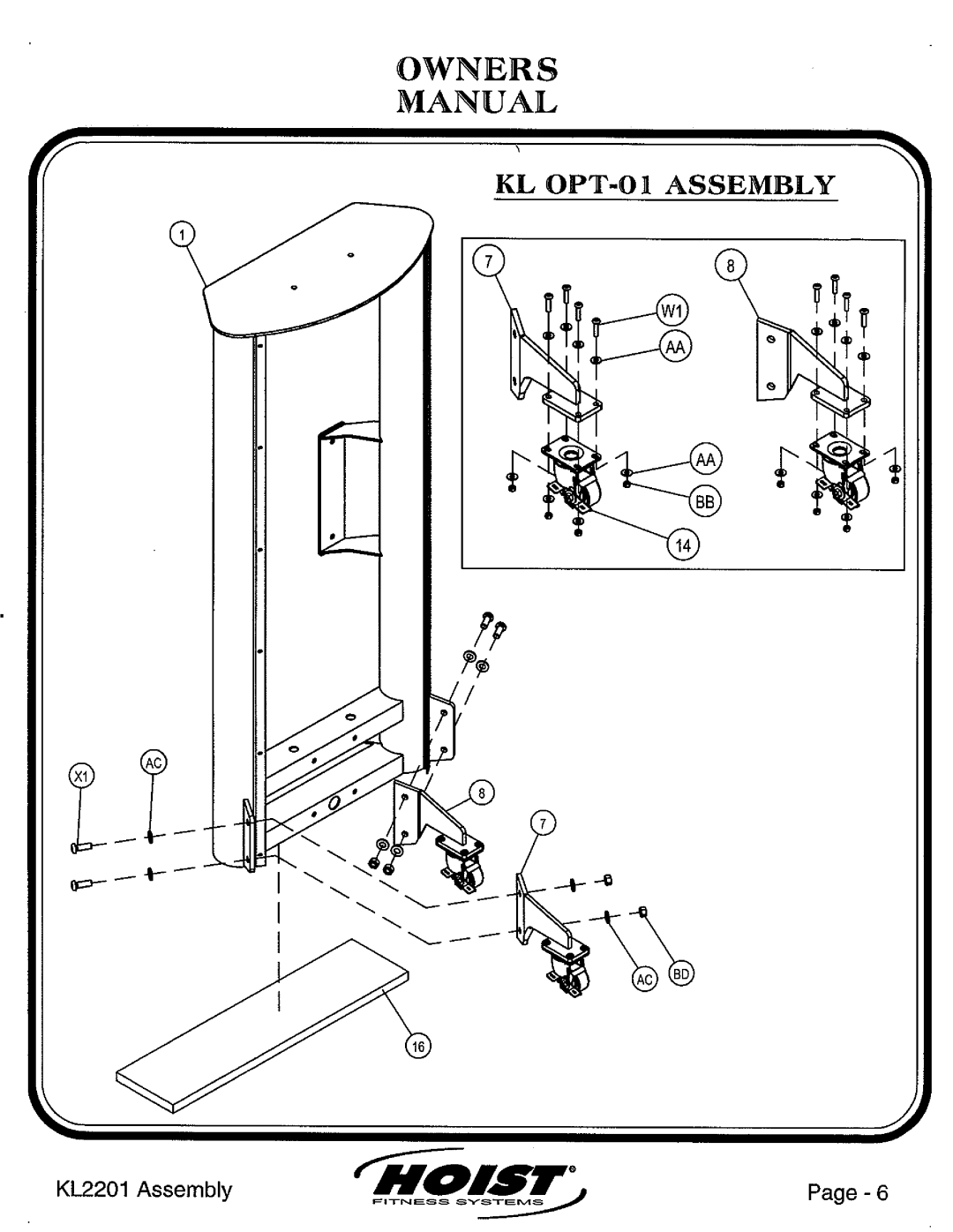 Hoist Fitness KL2201 manual 