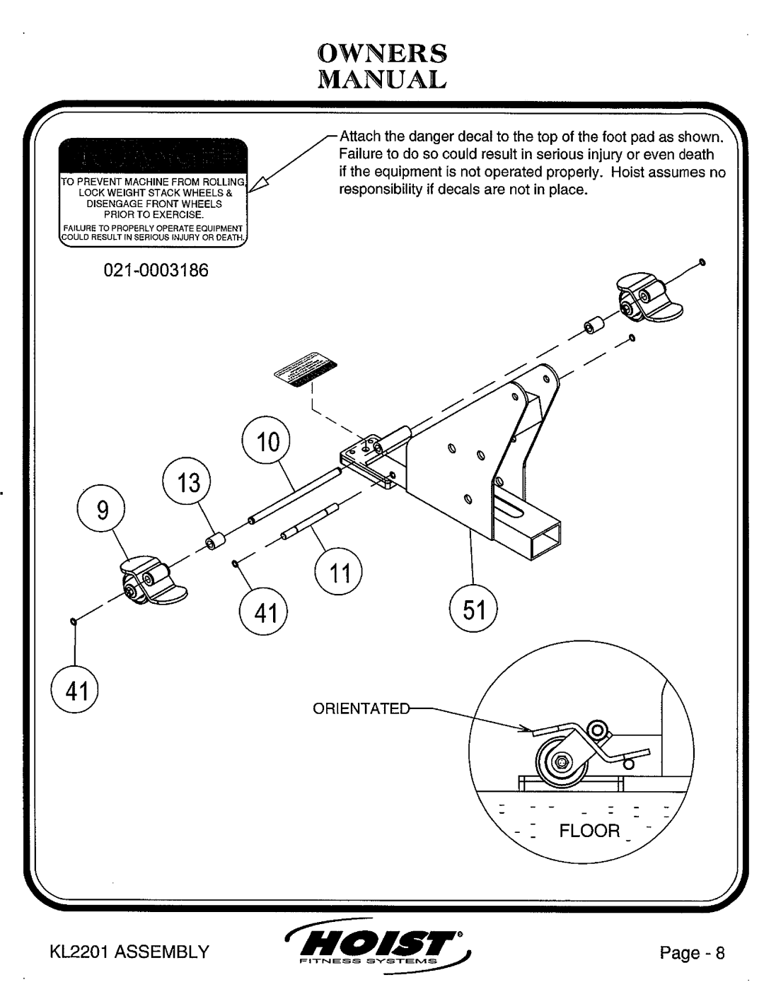 Hoist Fitness KL2201 manual 