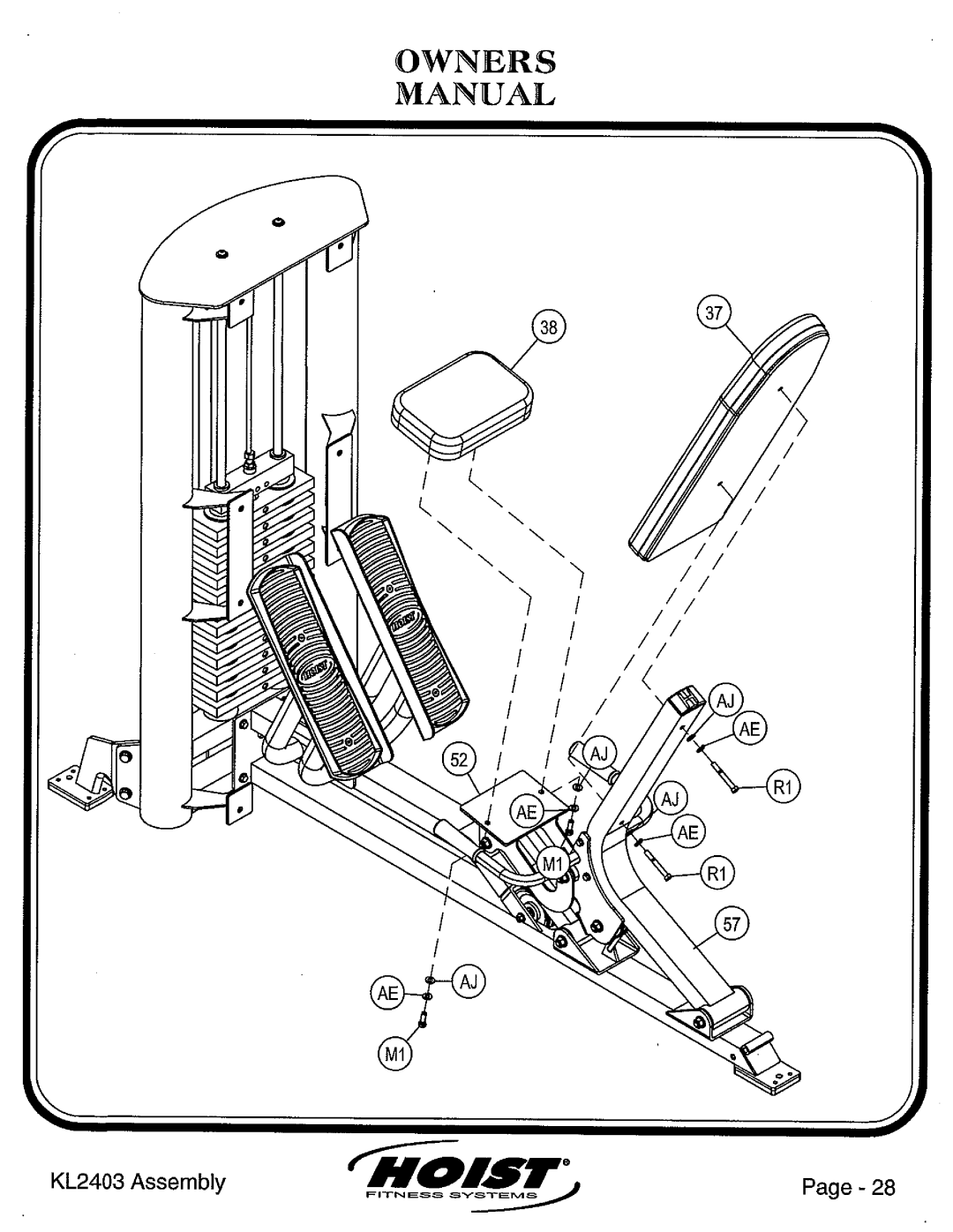 Hoist Fitness KL2403 manual 