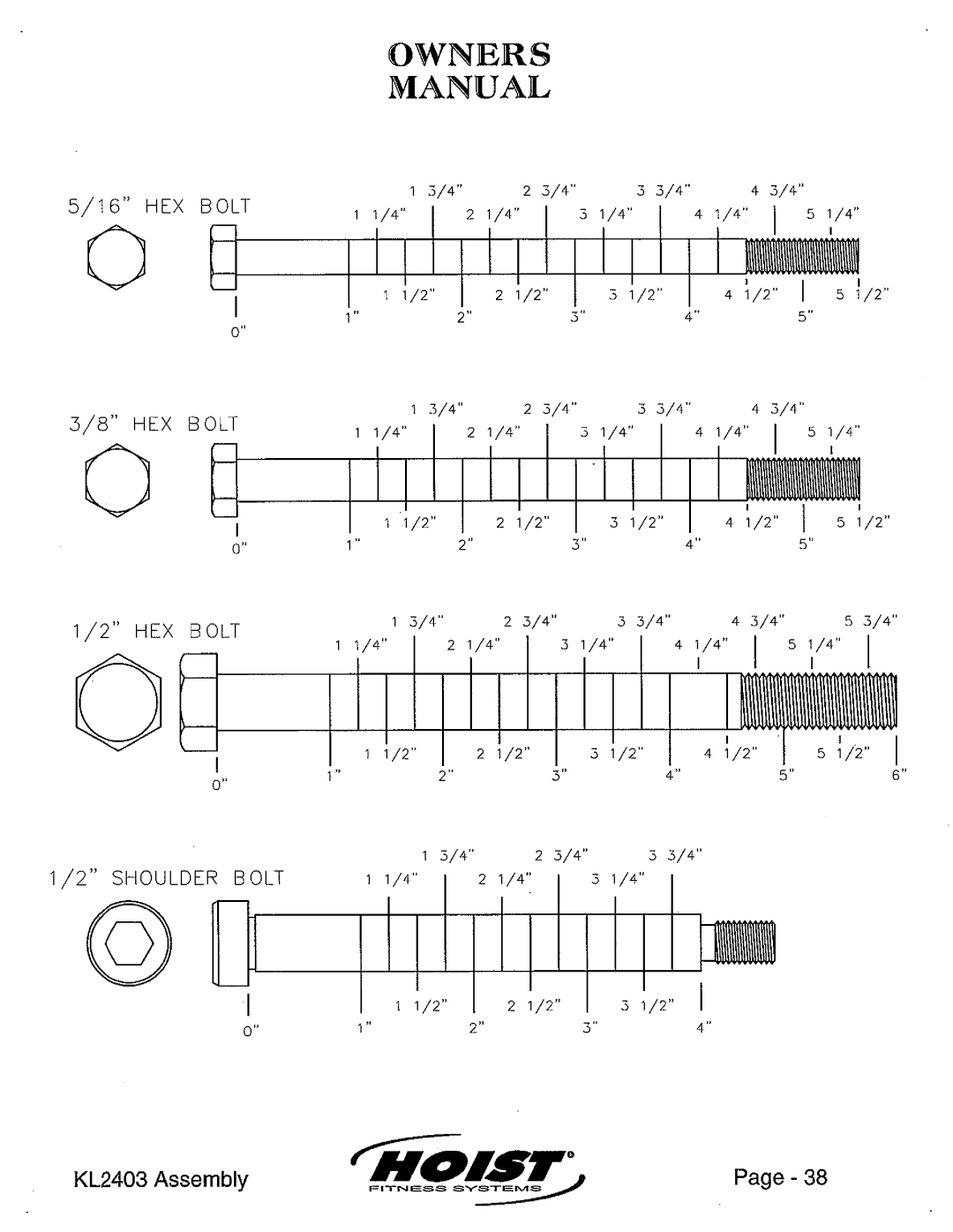 Hoist Fitness KL2403 manual 