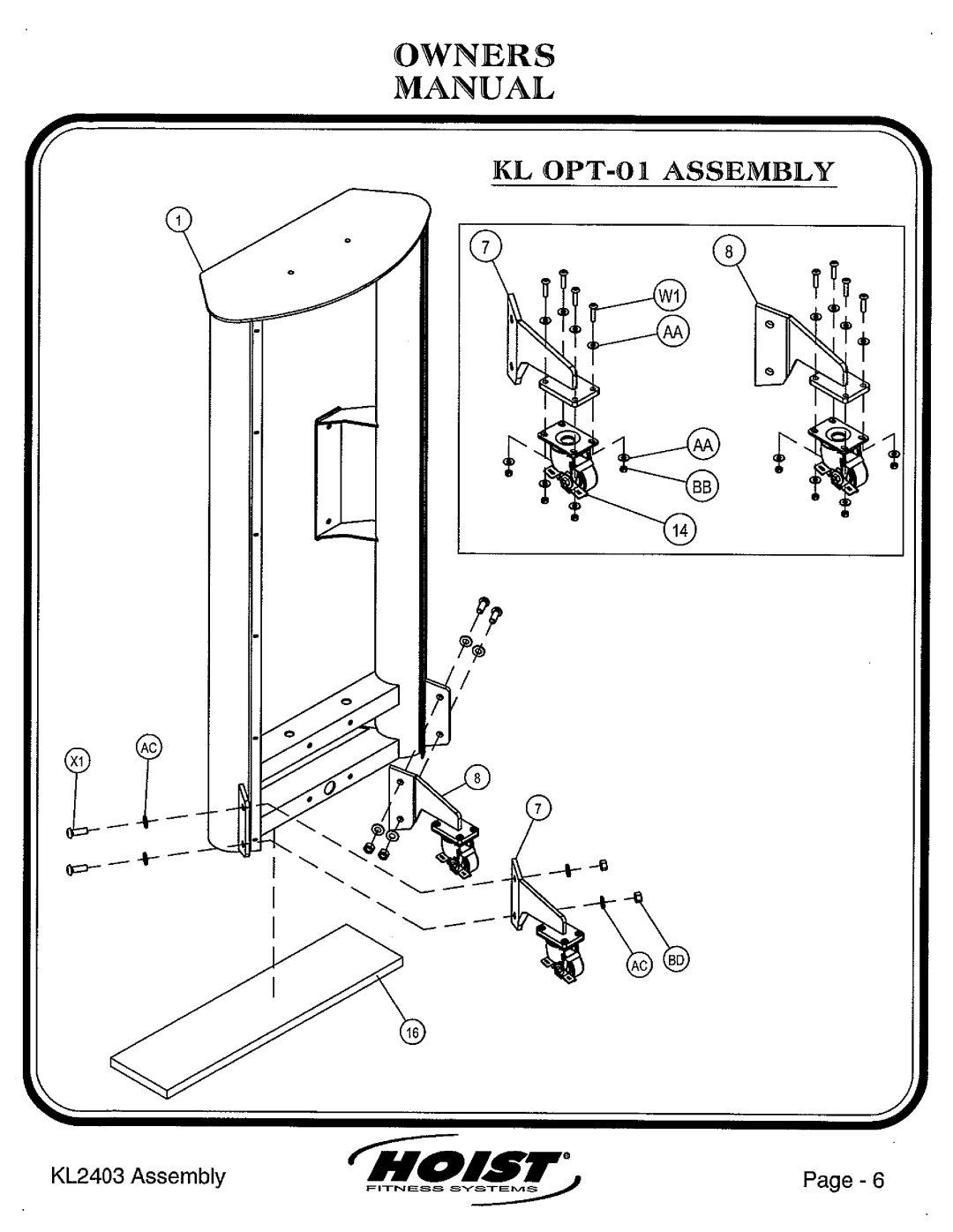 Hoist Fitness KL2403 manual 