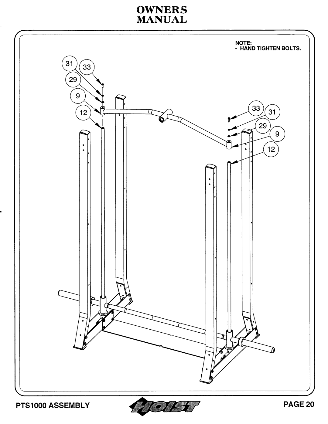 Hoist Fitness PTS 1000 owner manual 