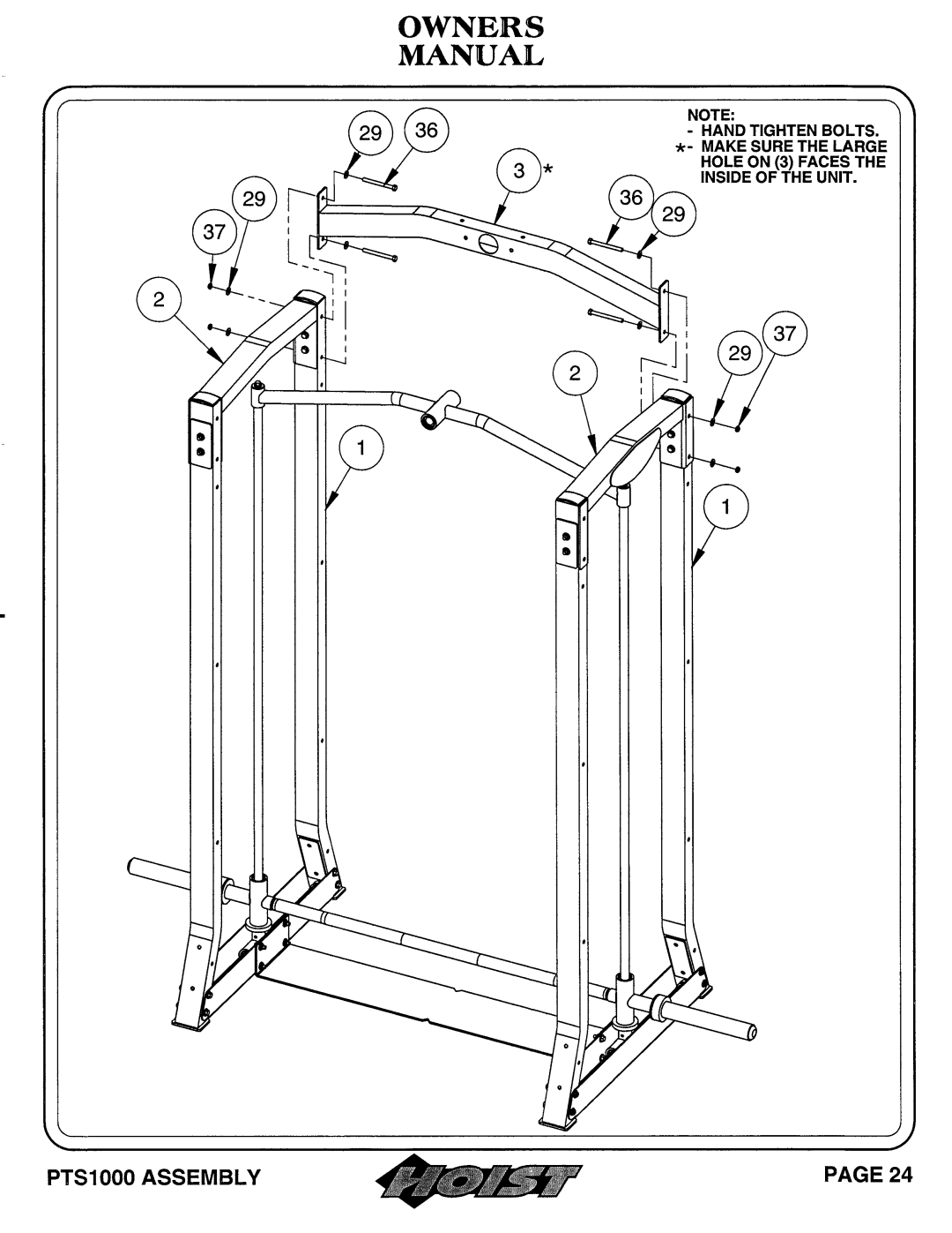 Hoist Fitness PTS 1000 owner manual 