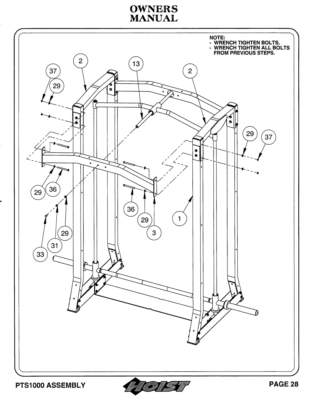 Hoist Fitness PTS 1000 owner manual 