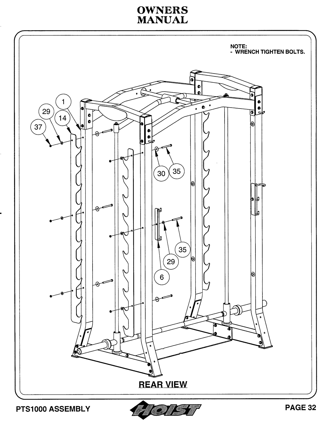 Hoist Fitness PTS 1000 owner manual 