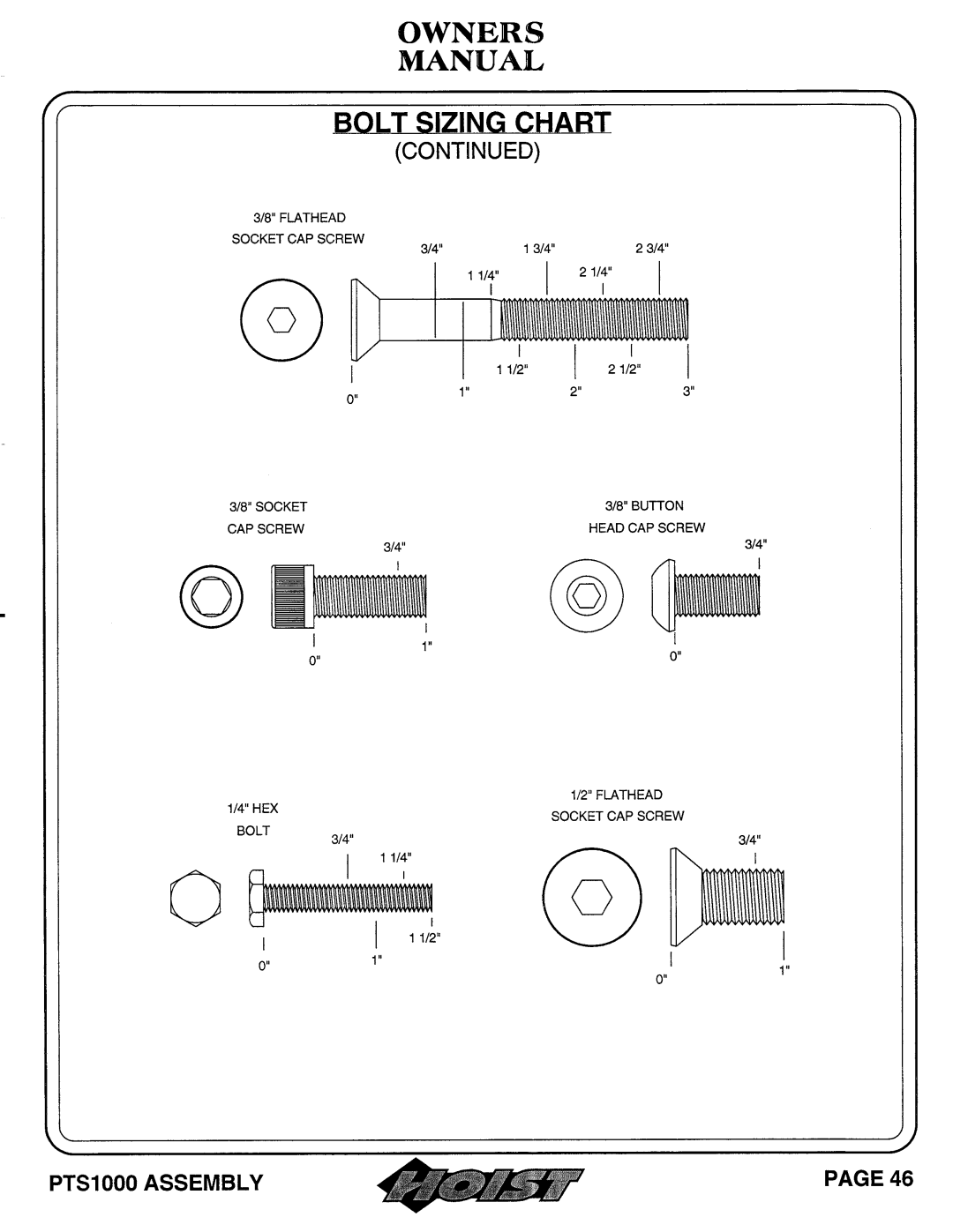 Hoist Fitness PTS 1000 owner manual 