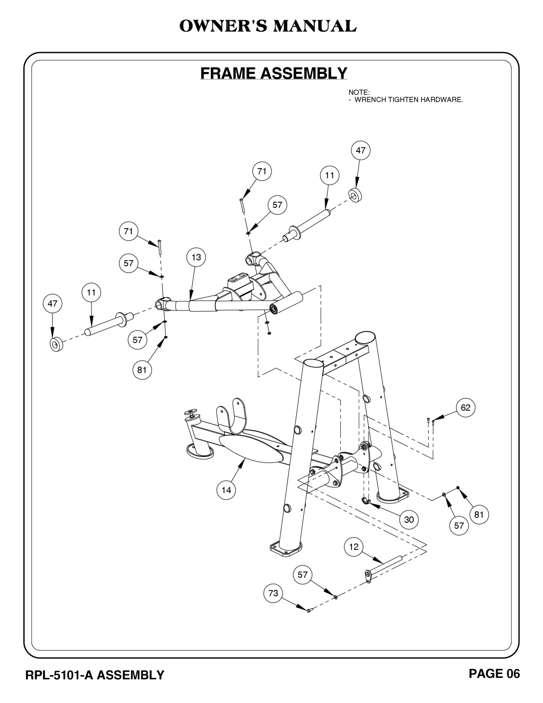 Hoist Fitness RPL-5101-A owner manual 7111 