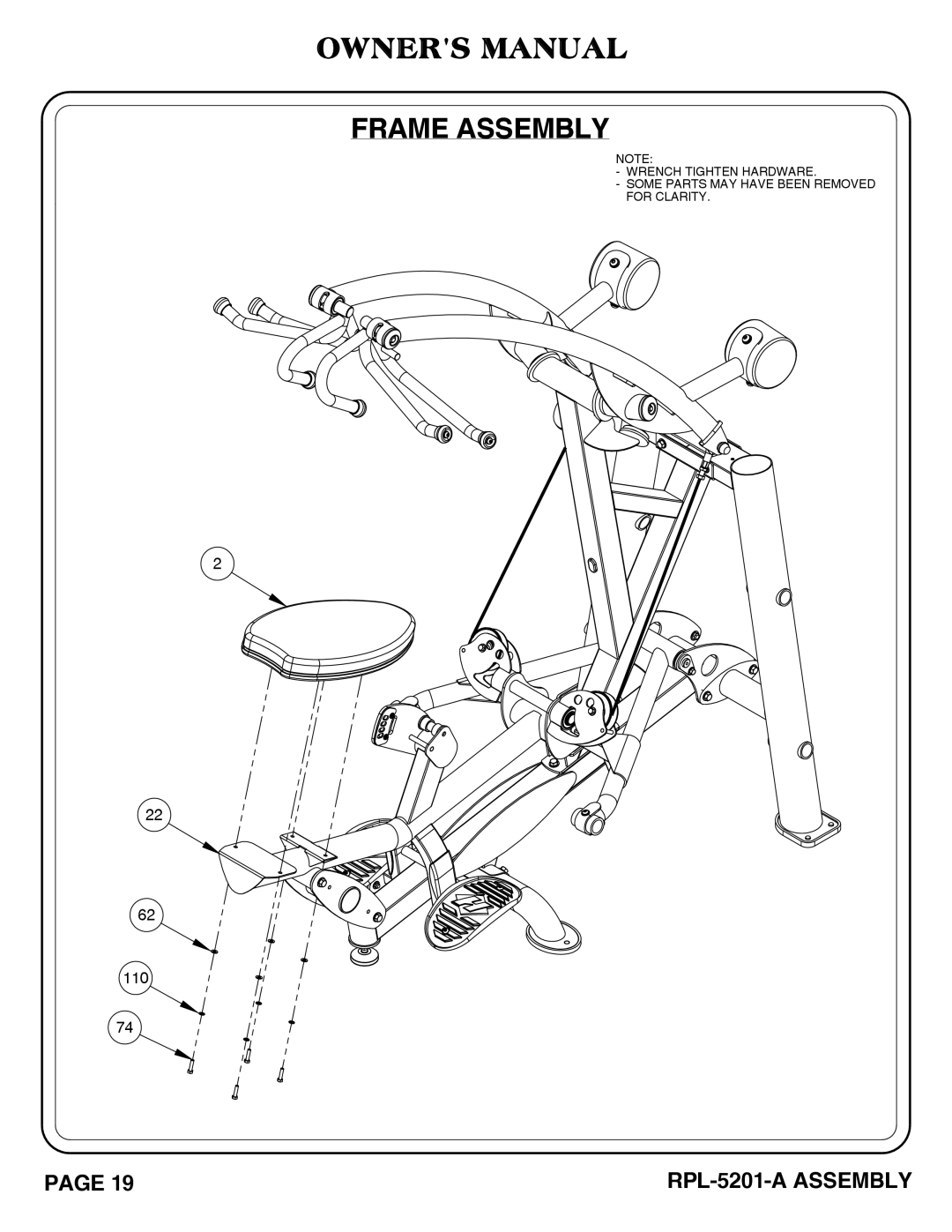 Hoist Fitness RPL-5201-A owner manual 110 