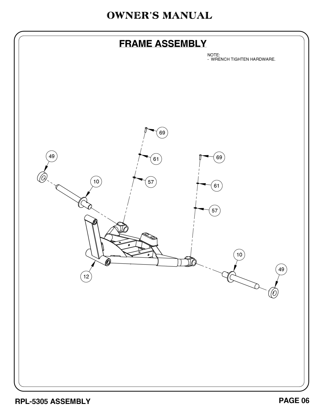 Hoist Fitness RPL-5305 owner manual 1057 