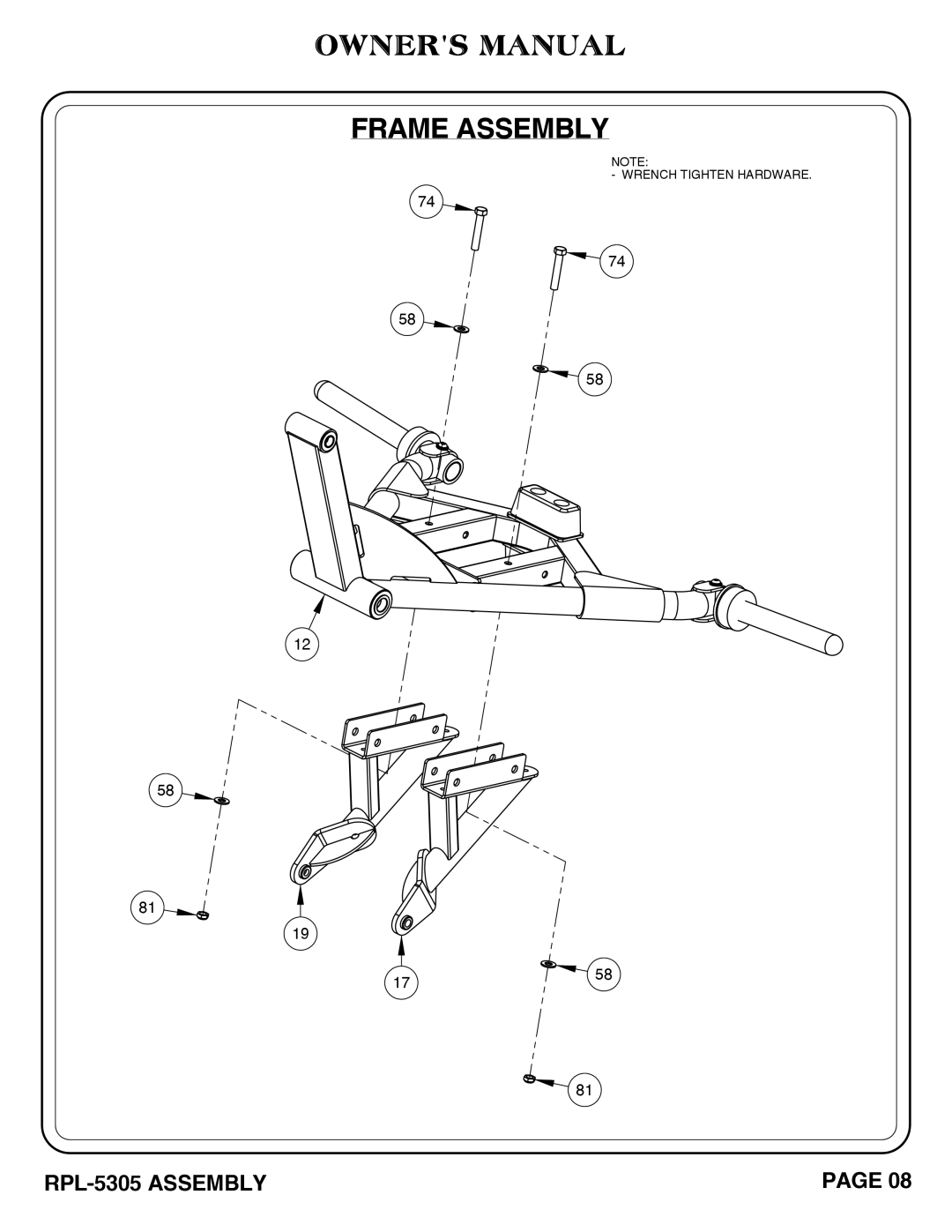 Hoist Fitness RPL-5305 owner manual 1758 