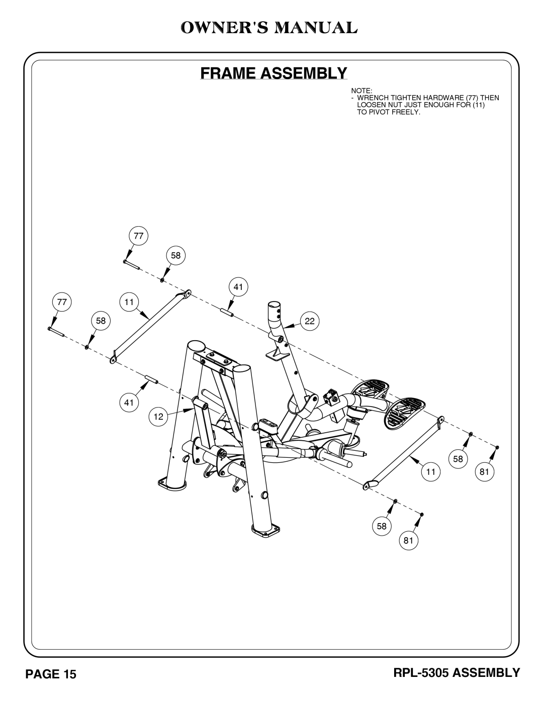 Hoist Fitness RPL-5305 owner manual 7711 