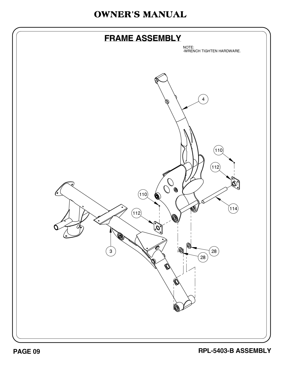 Hoist Fitness RPL-5406-B owner manual 110 112 