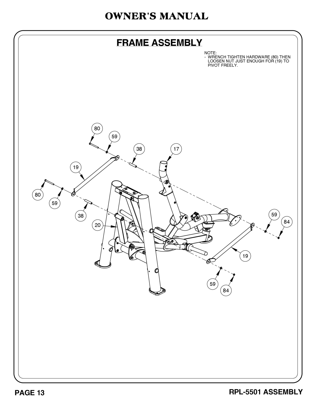 Hoist Fitness RPL-5501 owner manual 3817 