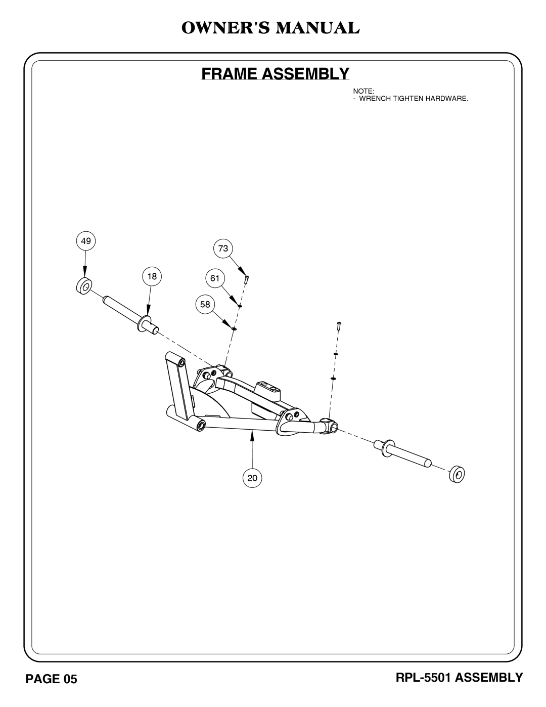 Hoist Fitness RPL-5501 owner manual 1861 