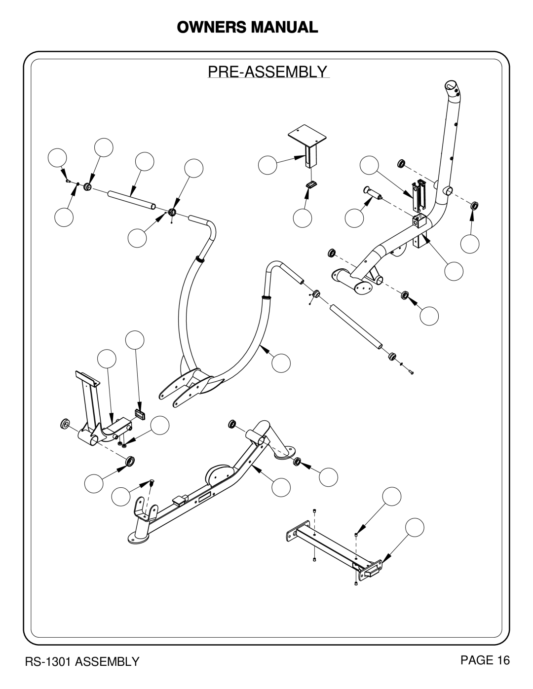 Hoist Fitness RS-1301 owner manual Pre-Assembly 