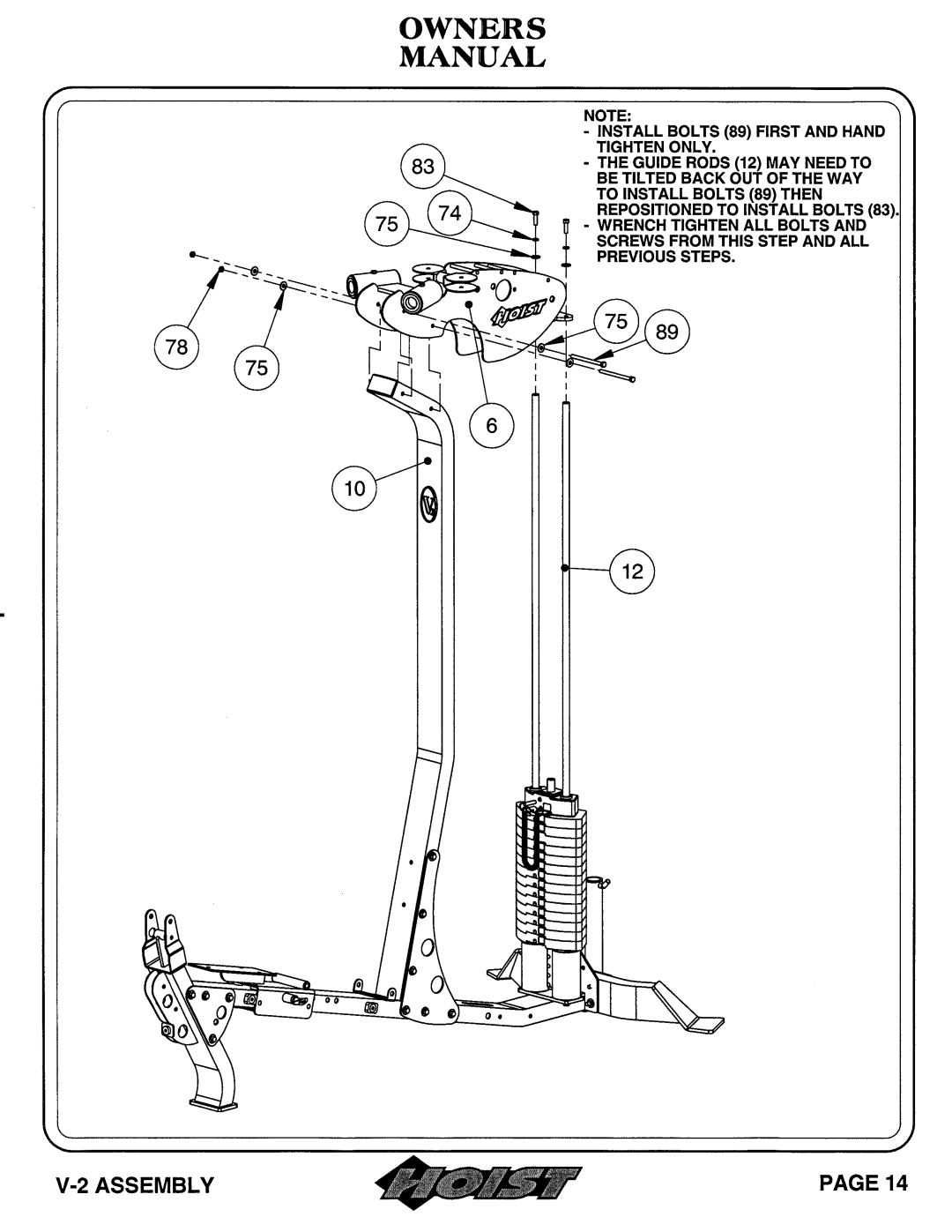 Hoist Fitness V-2 owner manual 