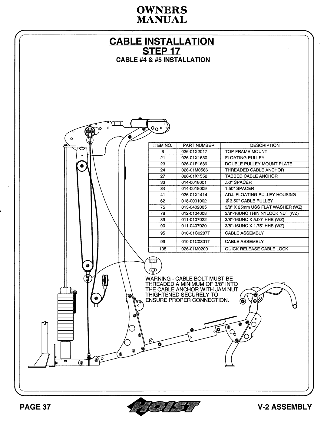 Hoist Fitness V-2 owner manual 